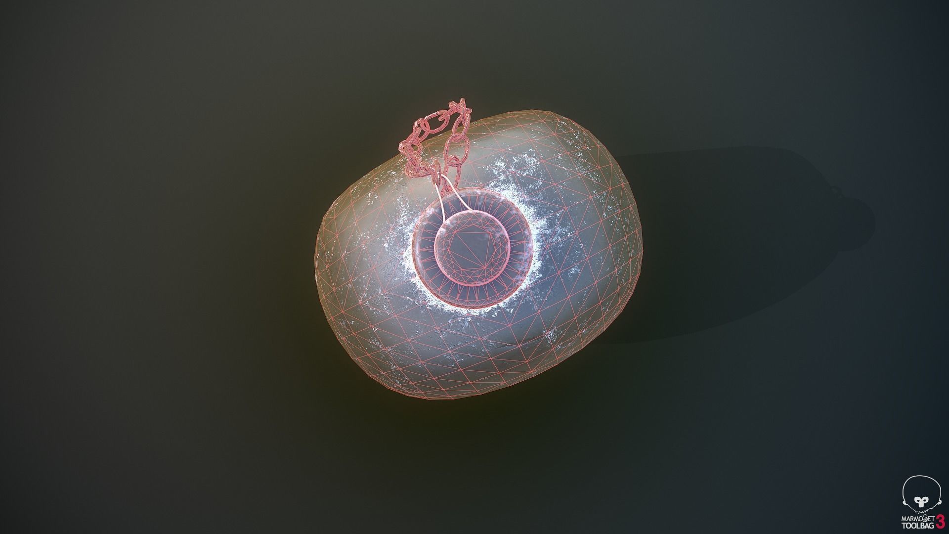 Old Military Flask 3D model_21