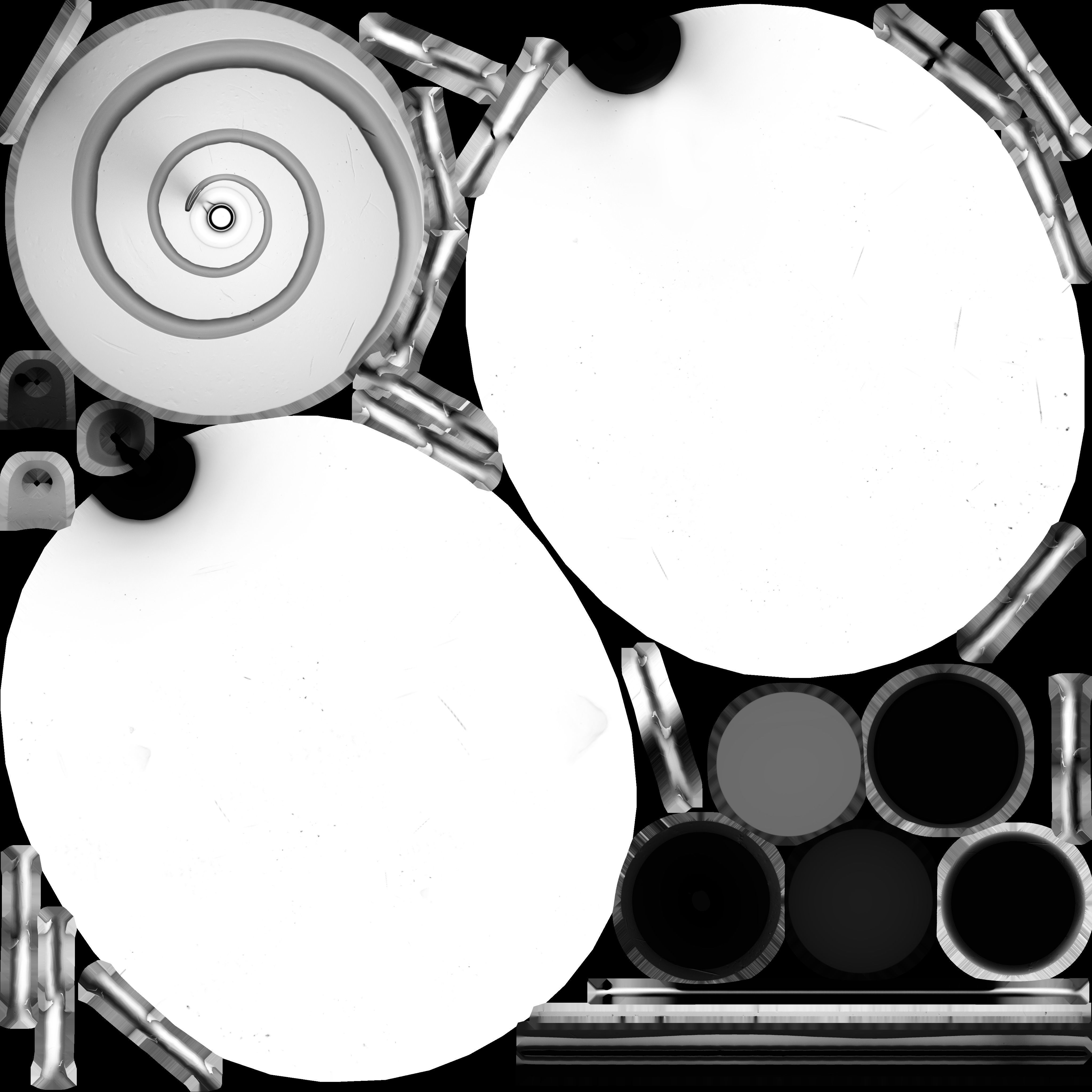 Old Military Flask 3D model_27