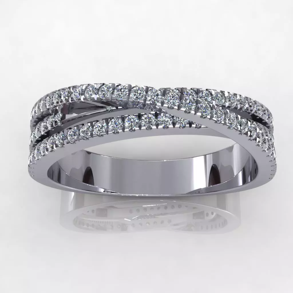 Line Twif Diamond Ring 3D print model