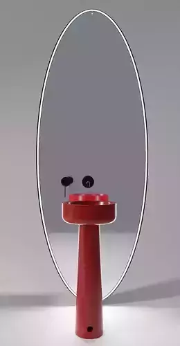 Washbasin with wall tap and mirror