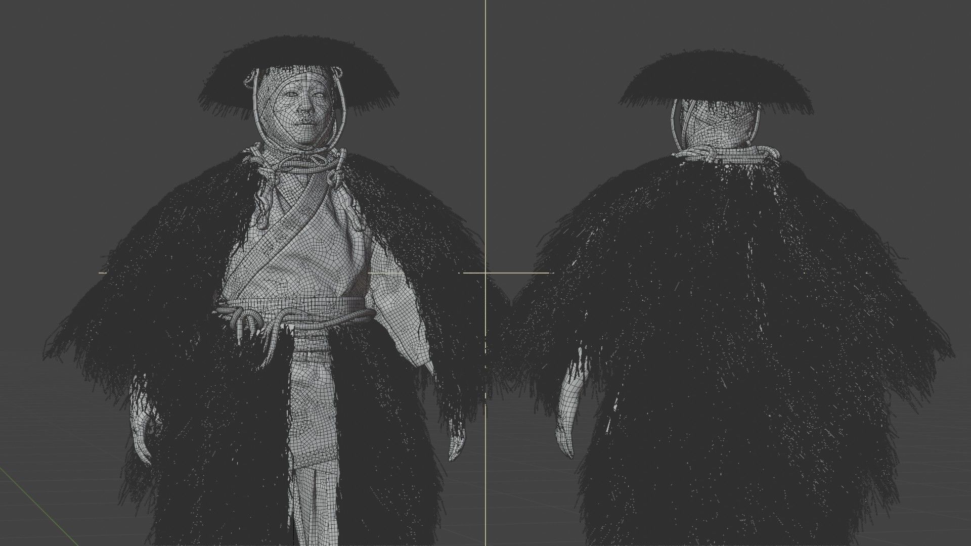 MEDIEVAL Japanese People Rigged 3D model_38