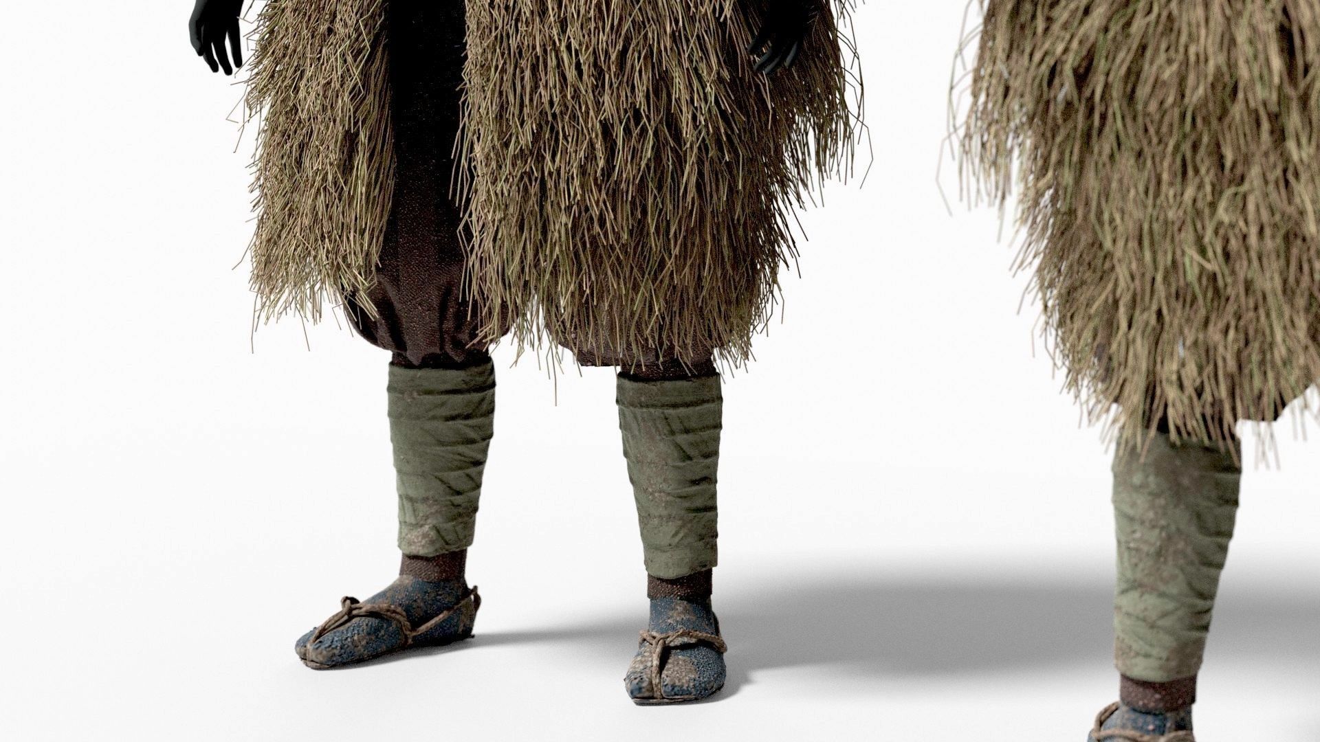 MEDIEVAL Japanese People Rigged 3D model_35