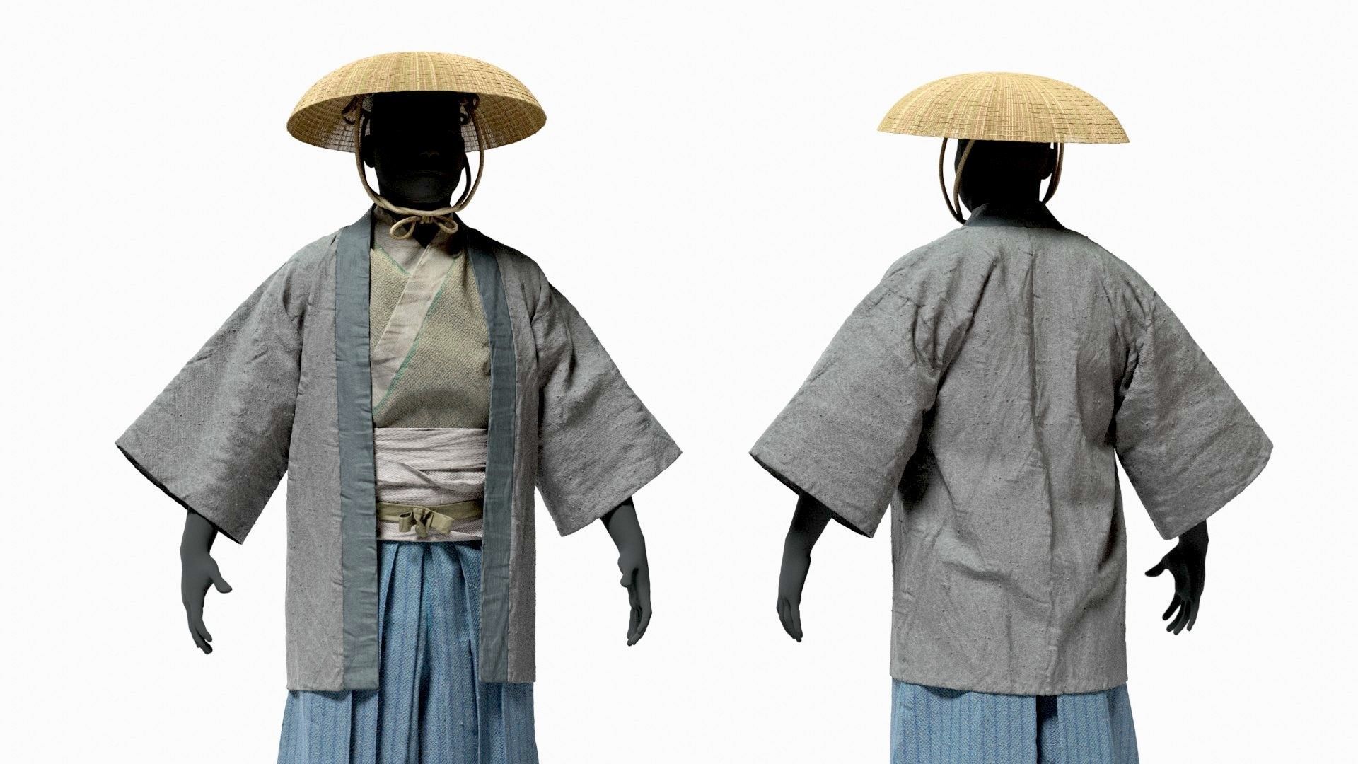 MEDIEVAL Japanese People Rigged 3D model_8