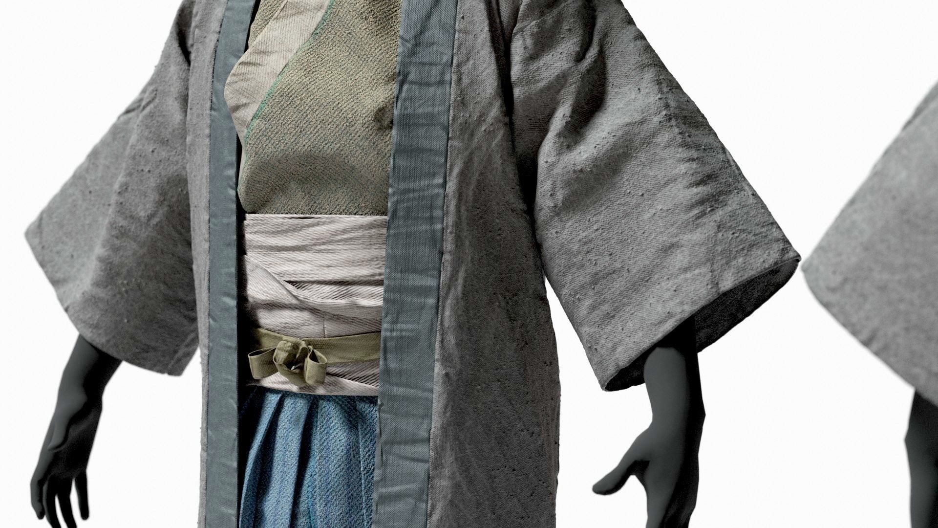 MEDIEVAL Japanese People Rigged 3D model_10