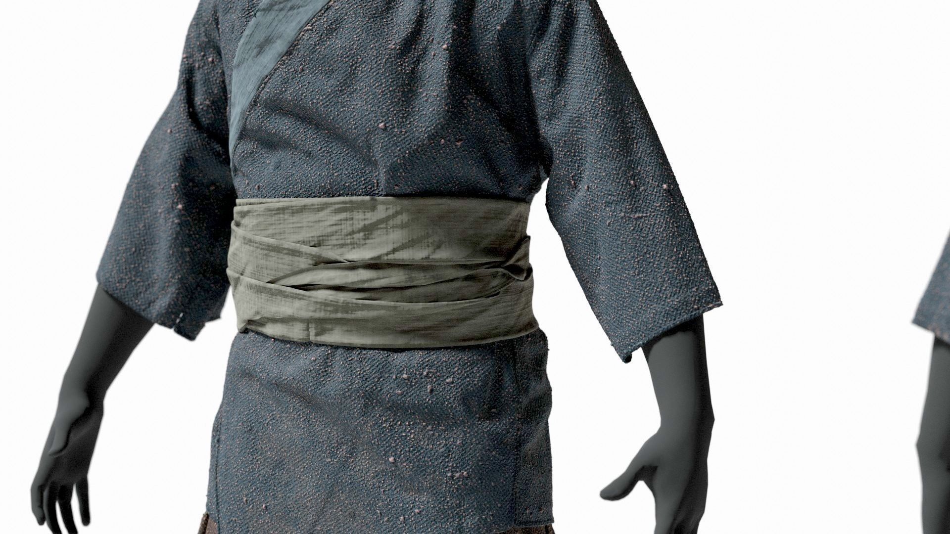MEDIEVAL Japanese People Rigged 3D model_22