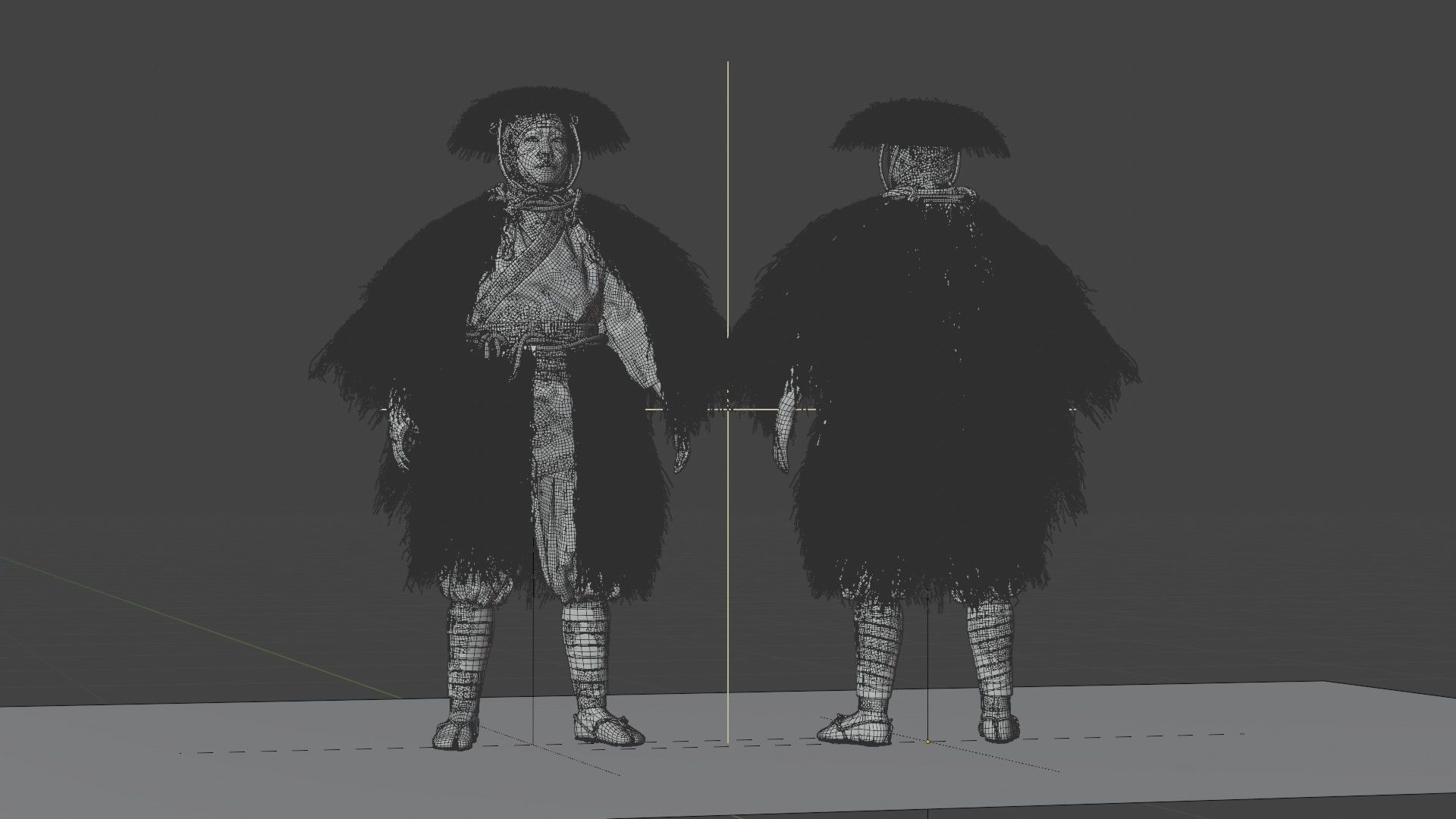 MEDIEVAL Japanese People Rigged 3D model_37