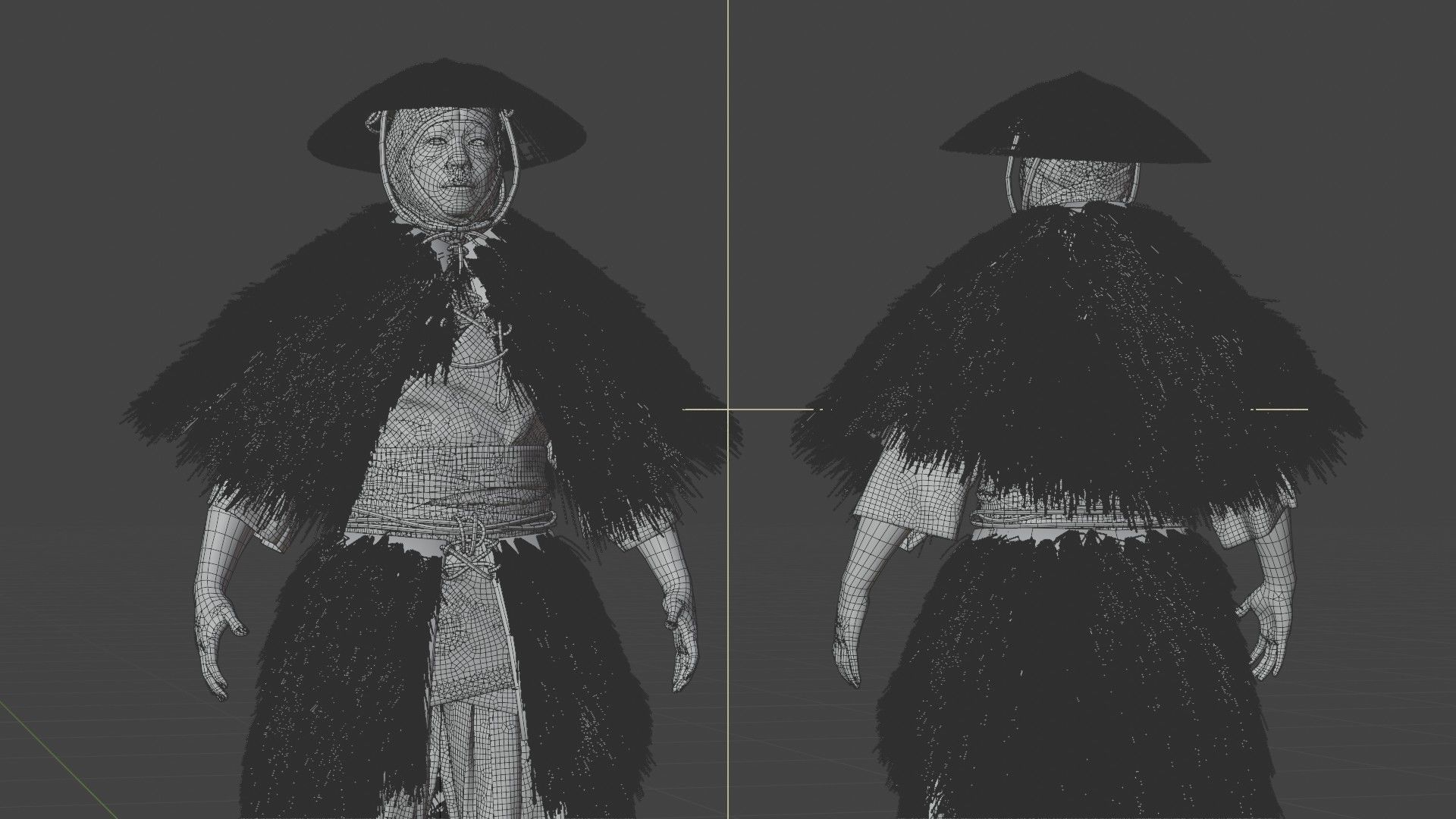 MEDIEVAL Japanese People Rigged 3D model_50