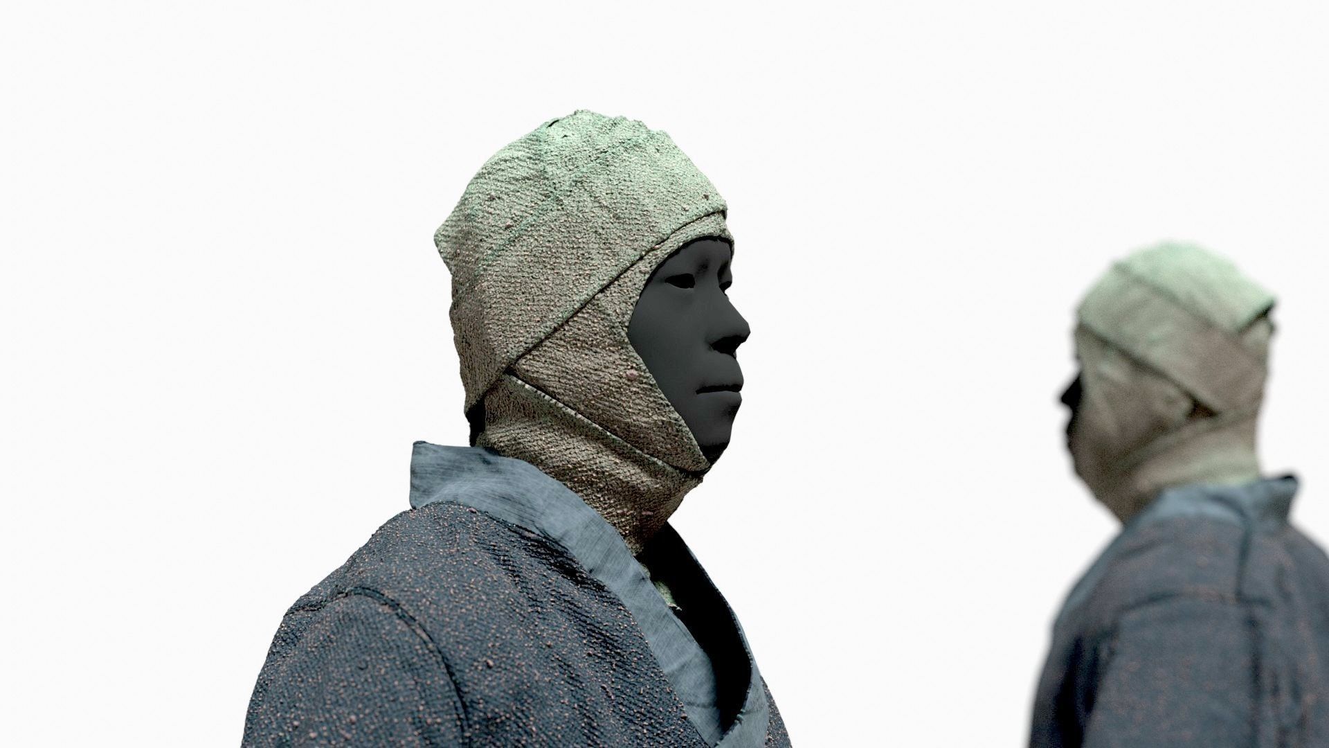 MEDIEVAL Japanese People Rigged 3D model_21