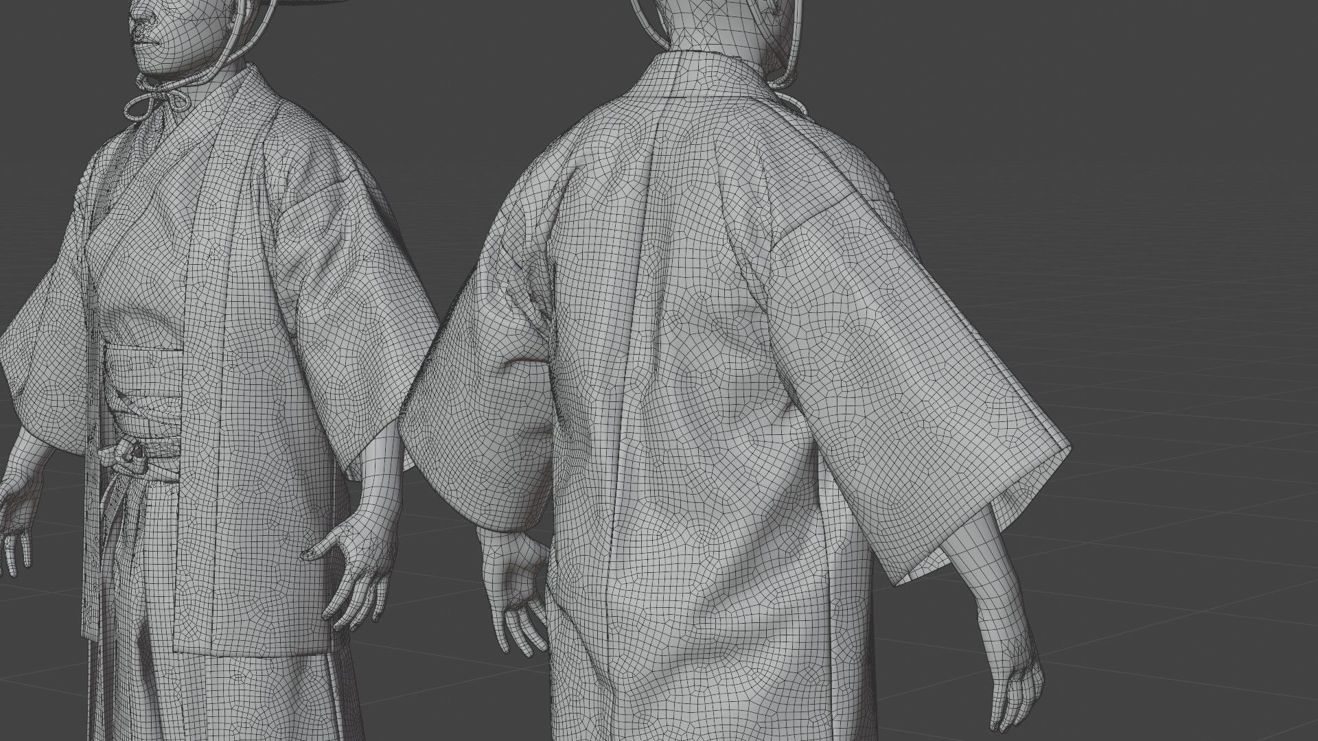 MEDIEVAL Japanese People Rigged 3D model_18
