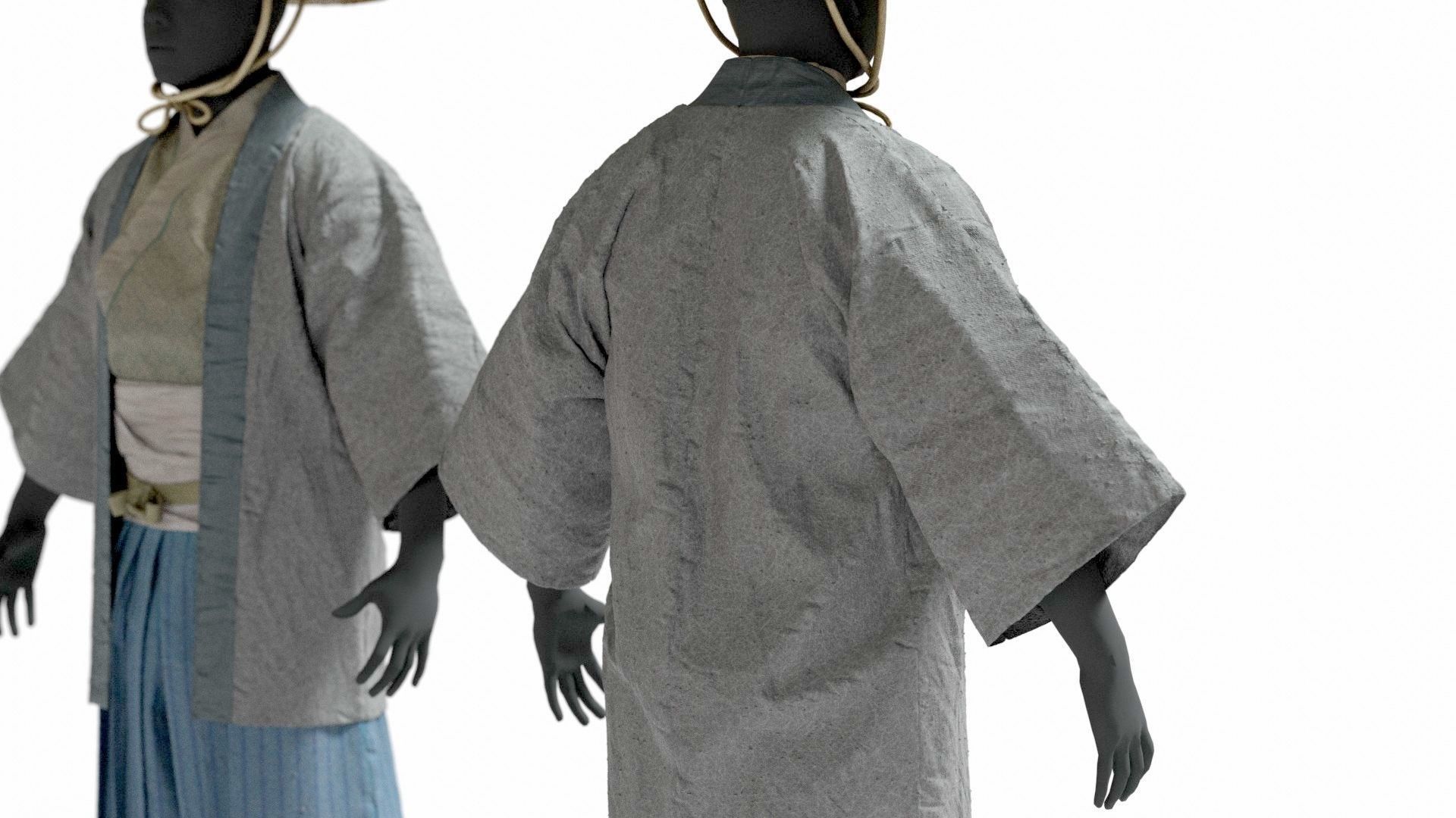 MEDIEVAL Japanese People Rigged 3D model_12