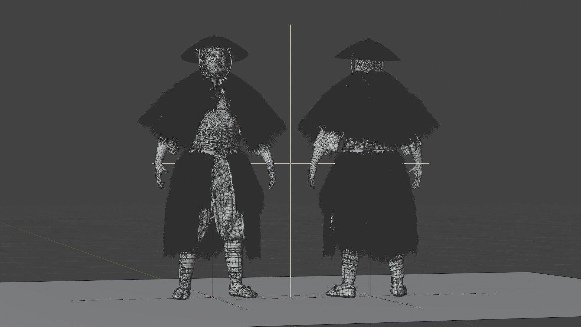 MEDIEVAL Japanese People Rigged 3D model_49