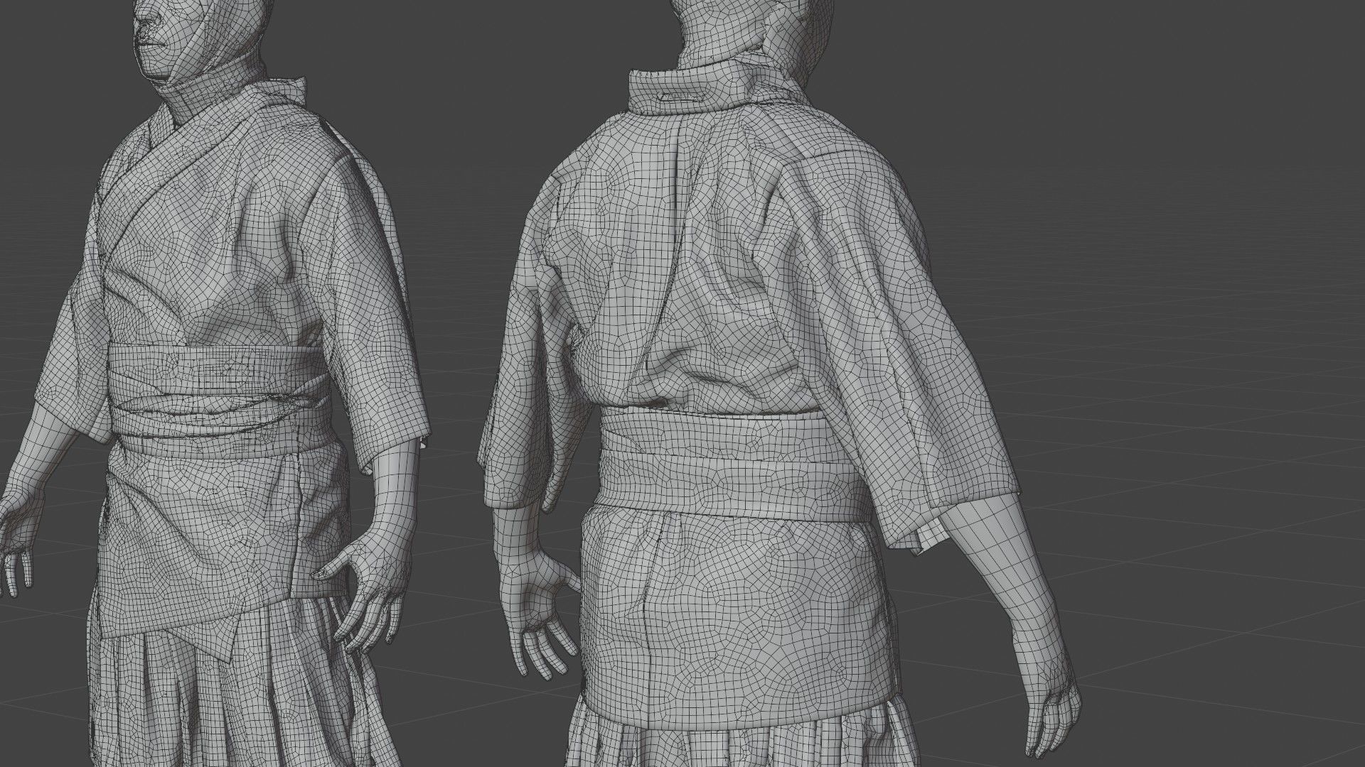 MEDIEVAL Japanese People Rigged 3D model_30