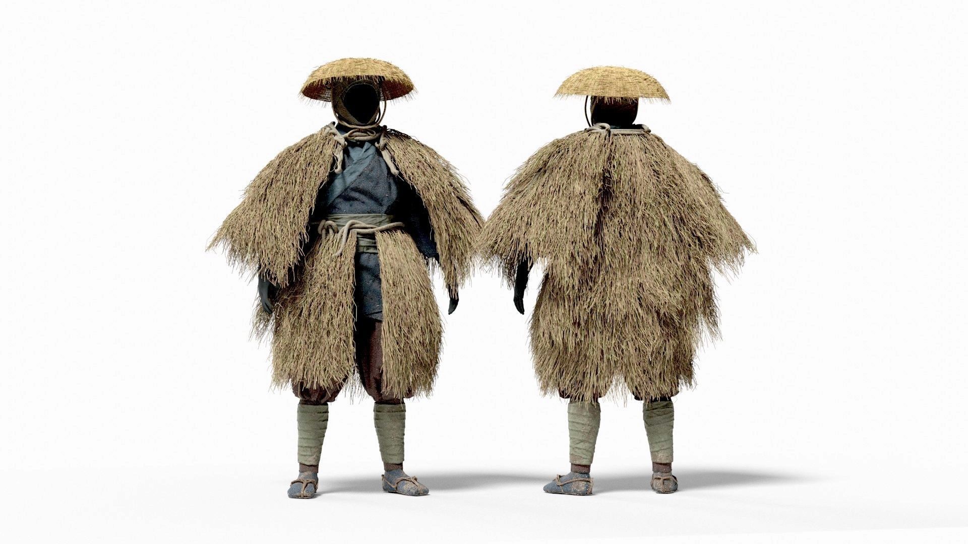 MEDIEVAL Japanese People Rigged 3D model_31