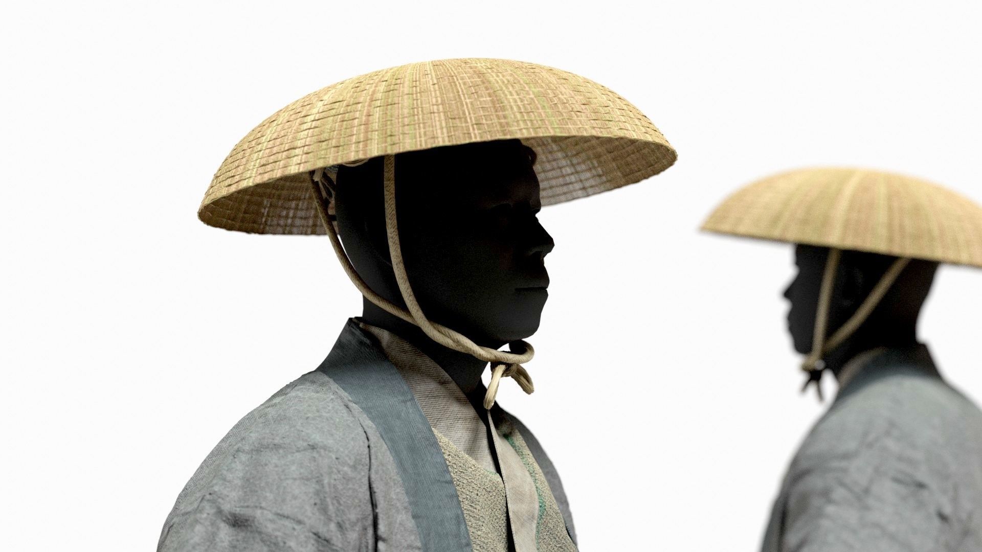 MEDIEVAL Japanese People Rigged 3D model_9