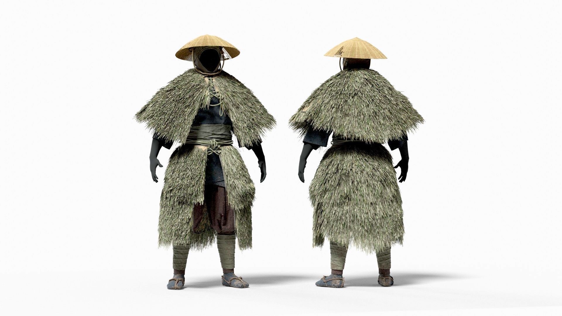 MEDIEVAL Japanese People Rigged 3D model_43