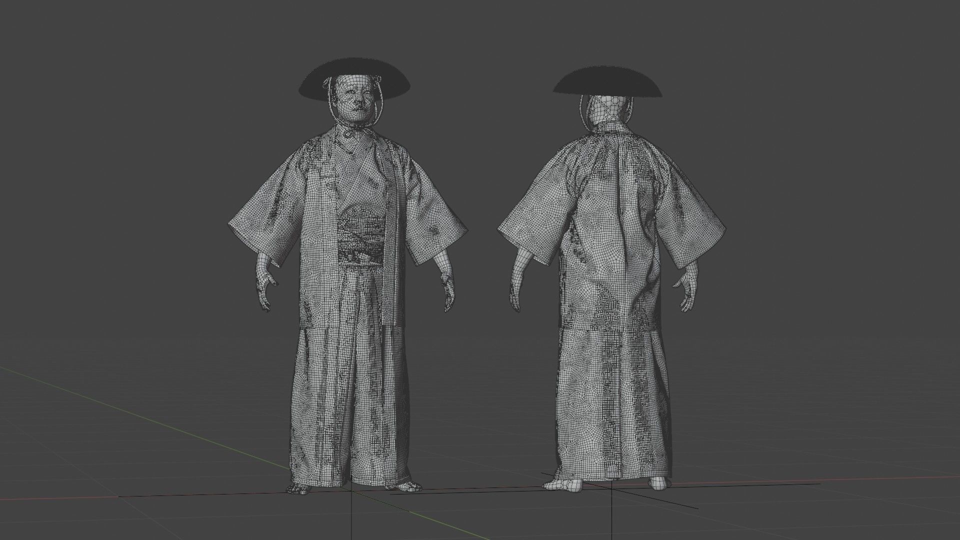 MEDIEVAL Japanese People Rigged 3D model_13