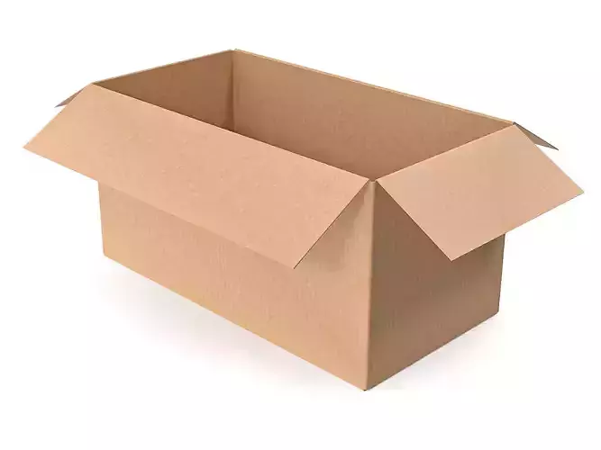 Cardboard box sealed with packing 09 Low-poly 3D model