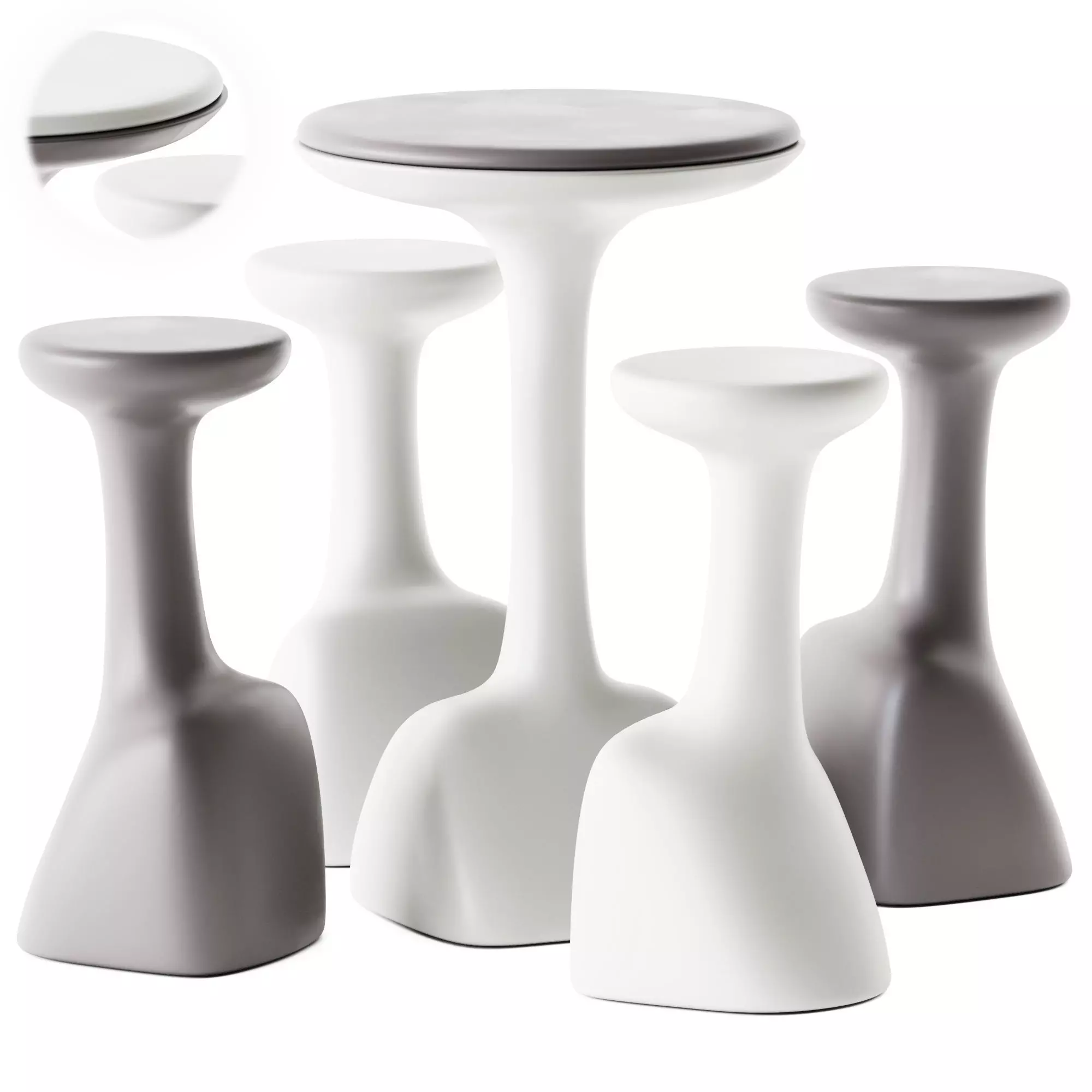 Armillaria Table and Stool by Plust 3D model_0