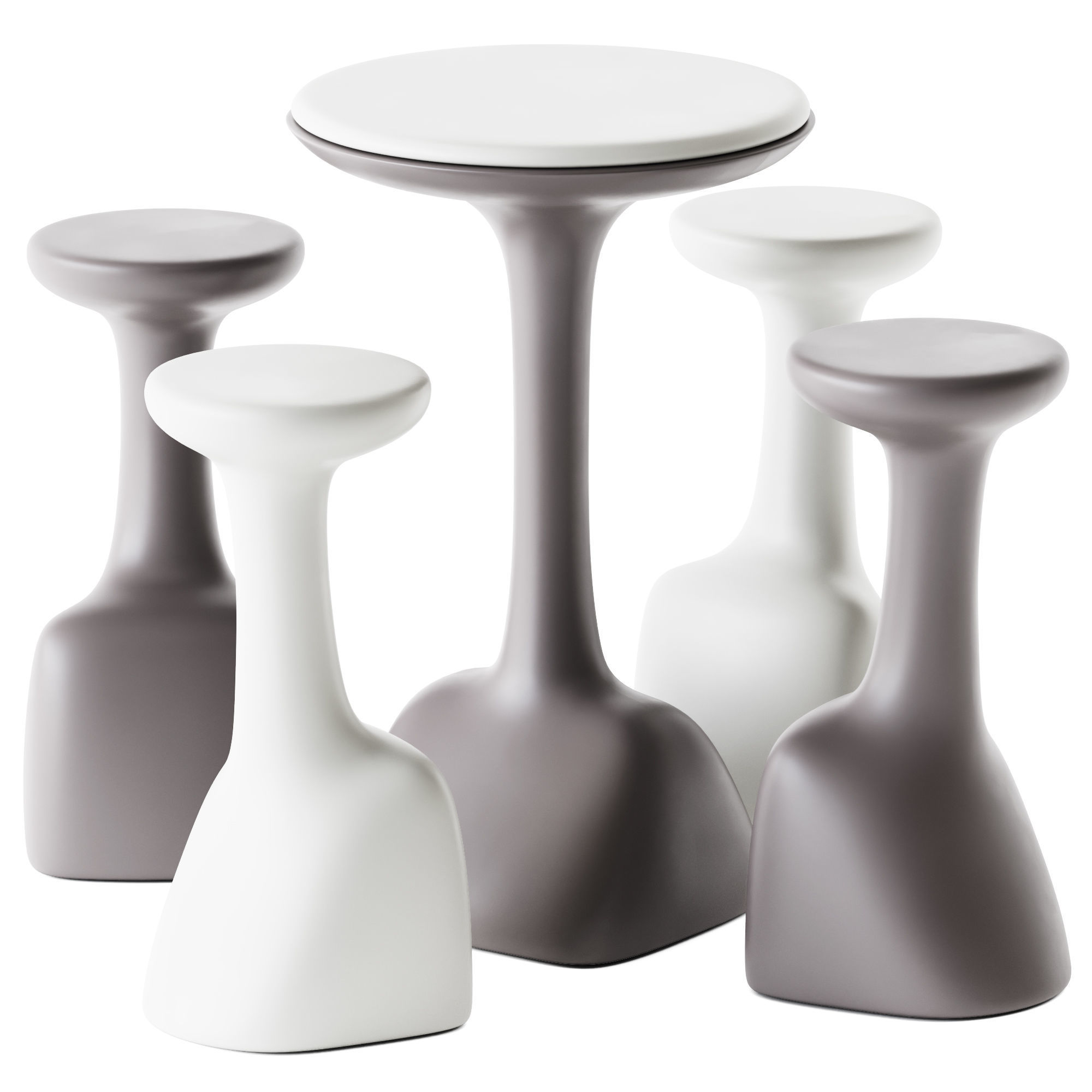 Armillaria Table and Stool by Plust 3D model_1