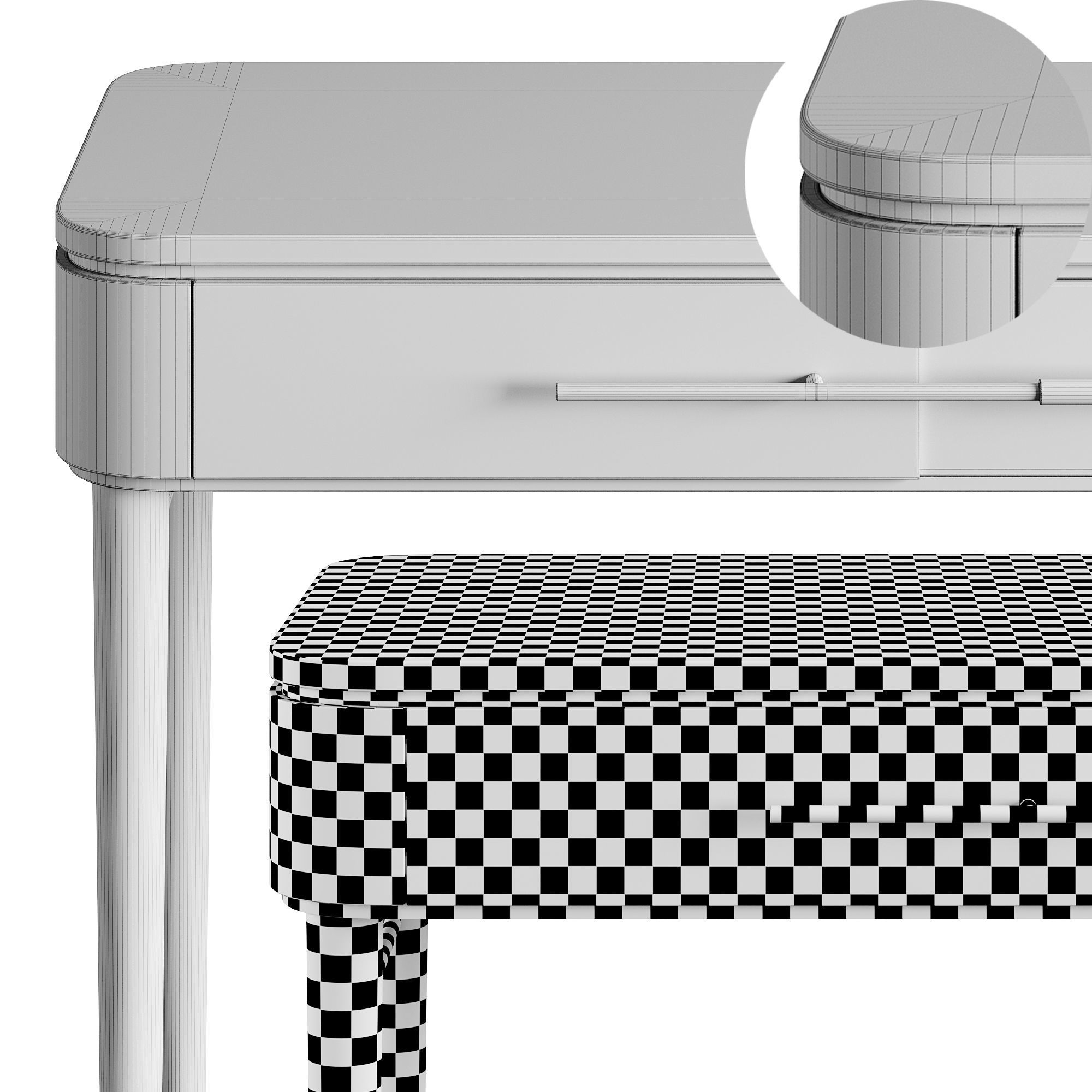 Frato AGRA Dresser Table Low-poly 3D model_5