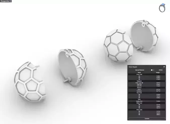 football ball pendante 3D print model
