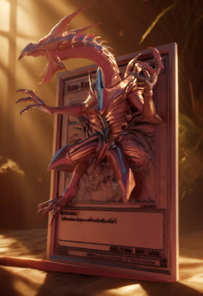 Red Eyes Black Dragon 3D 4D Card Custom YuGiOh 3D print model_0