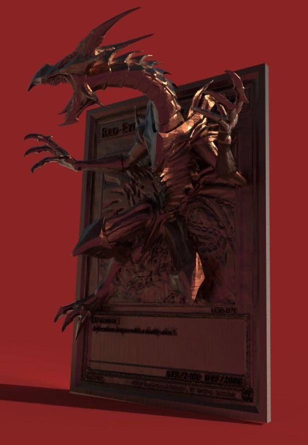 Red Eyes Black Dragon 3D 4D Card Custom YuGiOh 3D print model_1