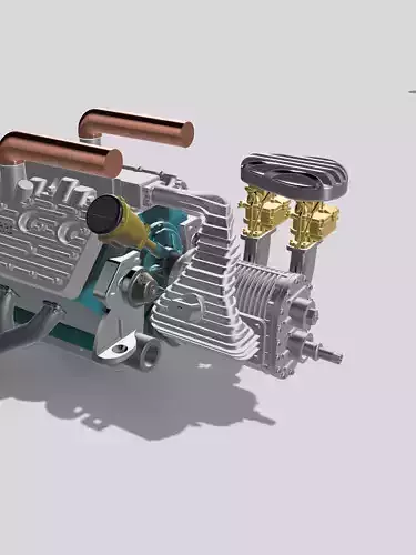 Hotrod Flathead engine Automeccanica Blower kit assembly 3D print model