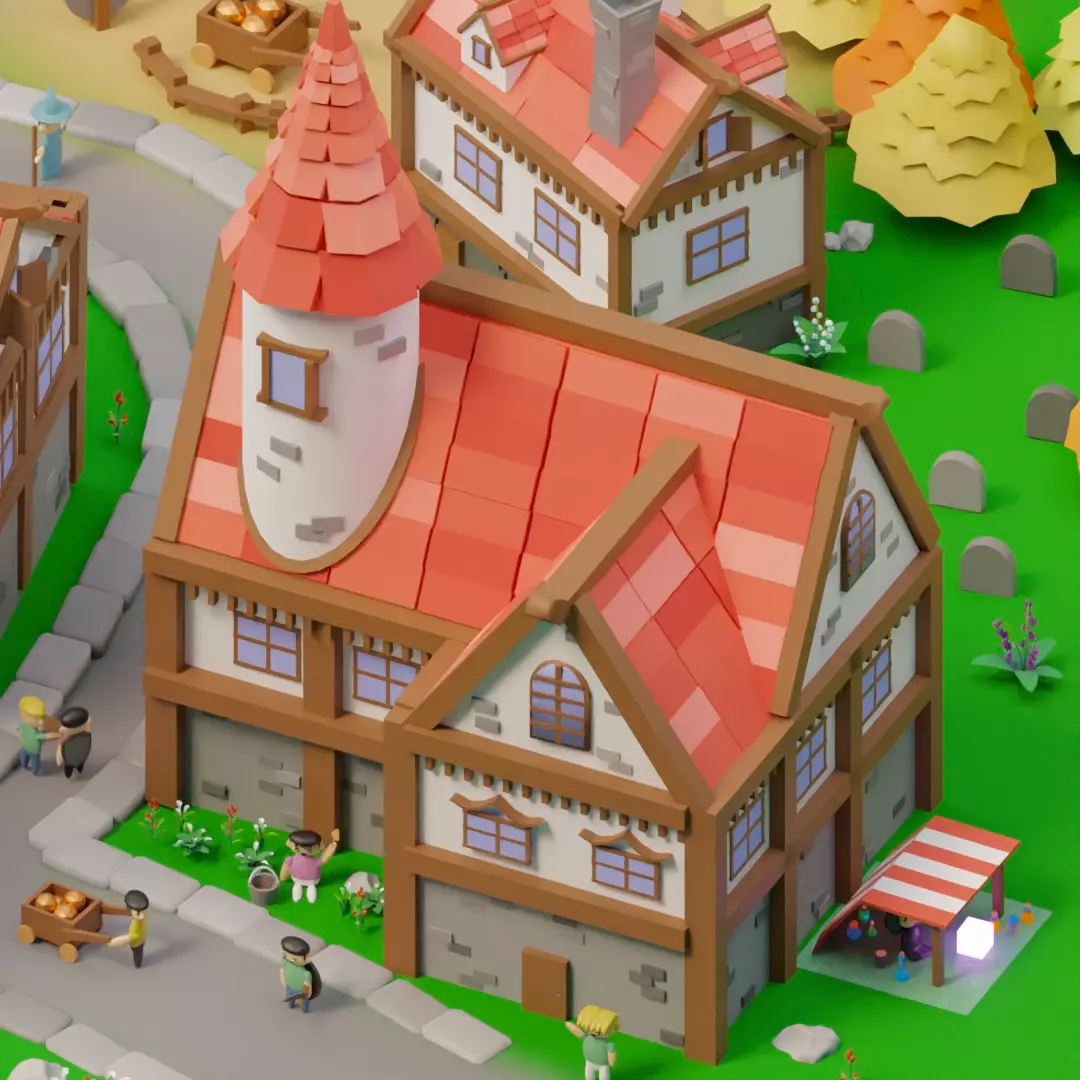 Medieval House 1 3D model_0