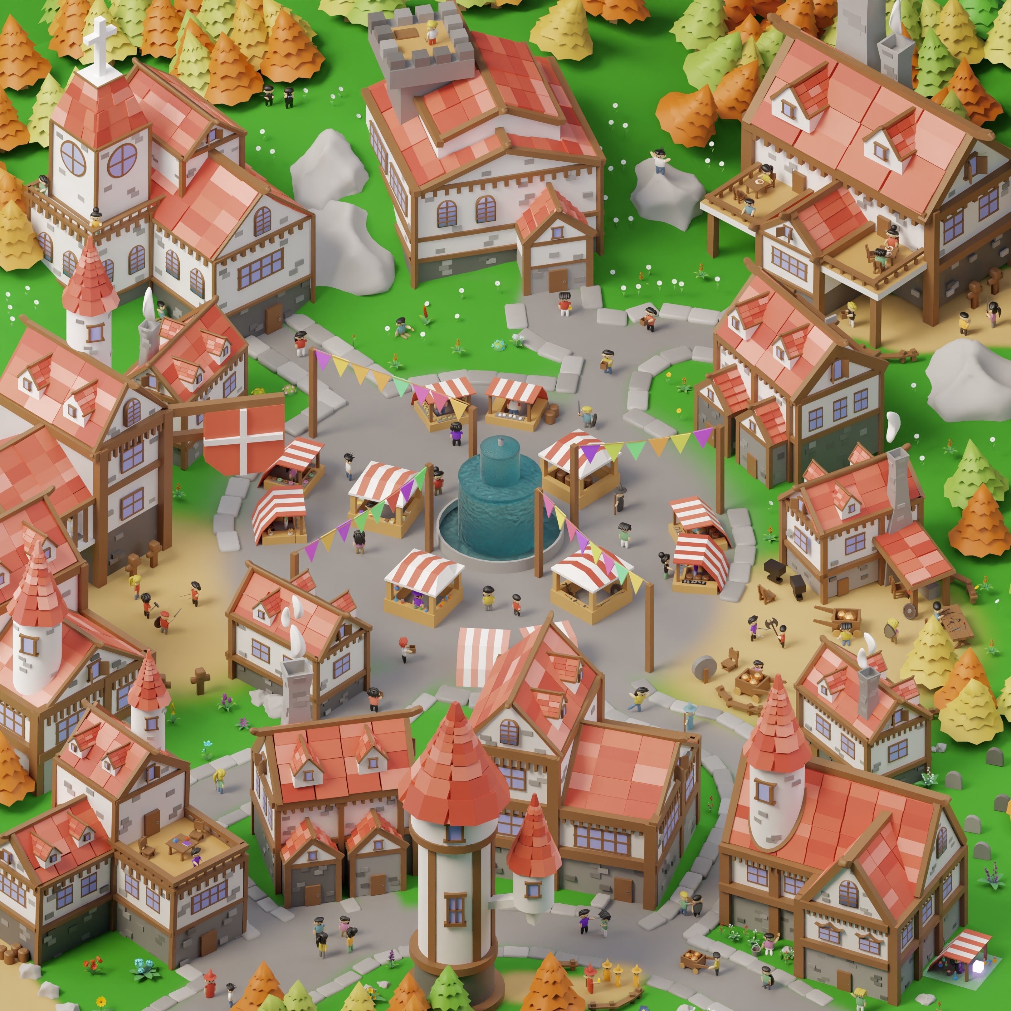 Medieval House 1 3D model_6