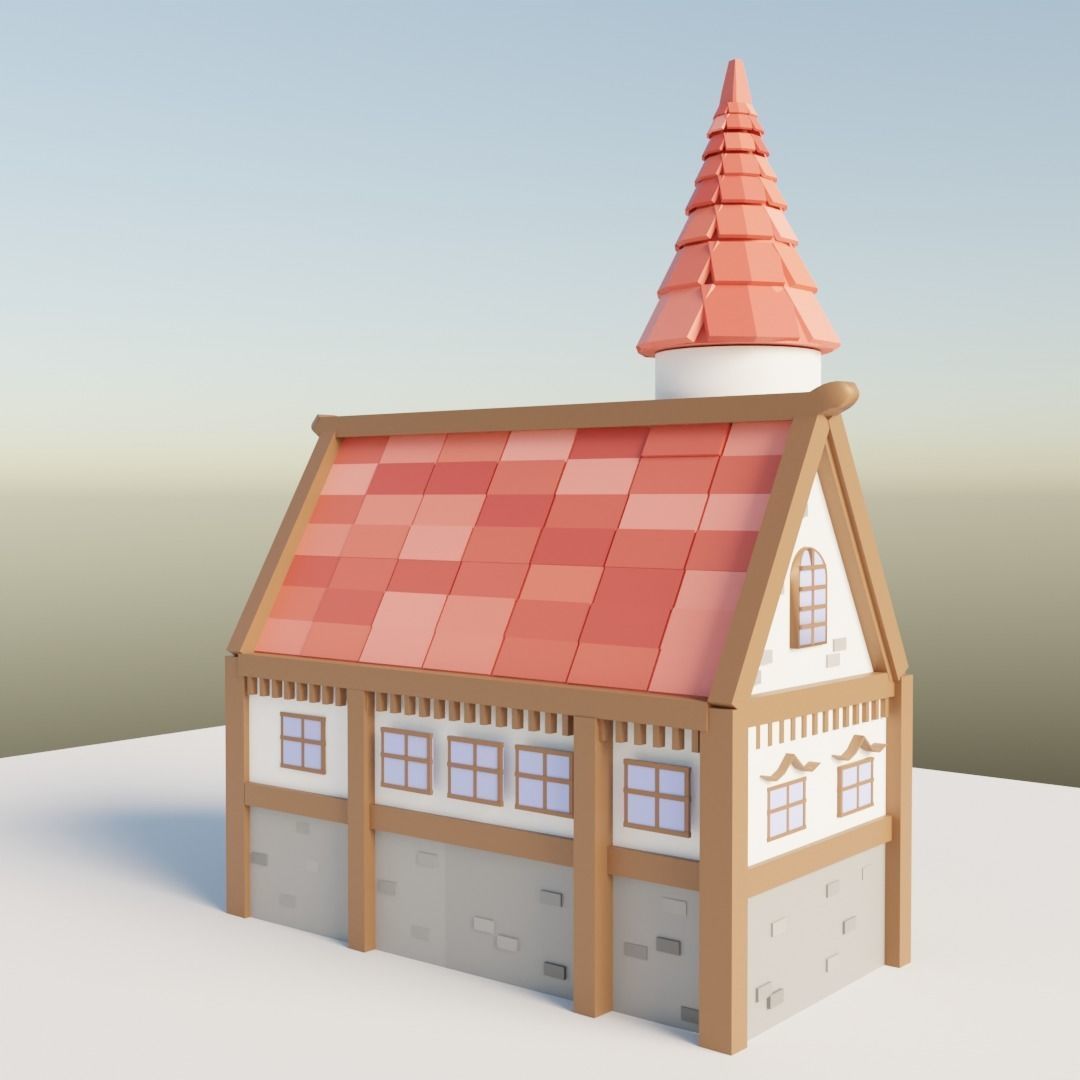 Medieval House 1 3D model_3