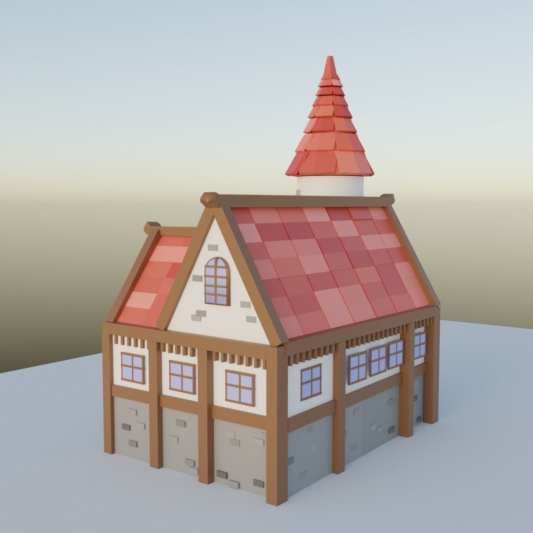 Medieval House 1 3D model_4