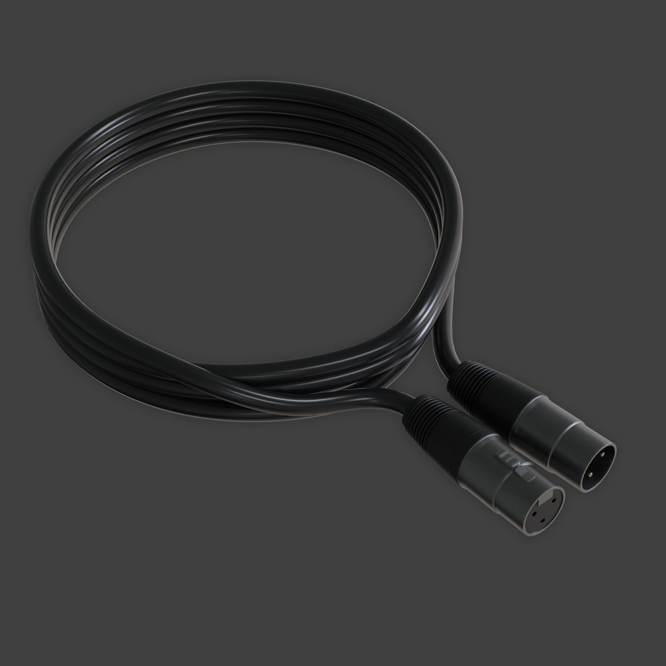 Audio-Technica AT2020 XLR Condenser Microphone 3D model_25