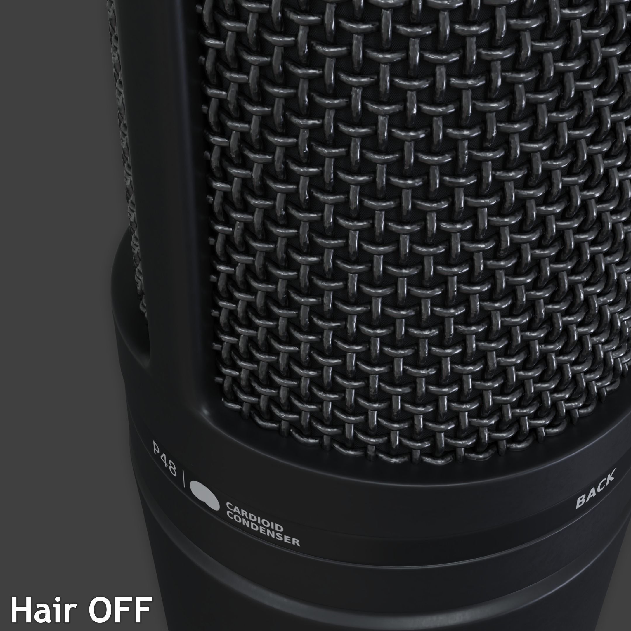 Audio-Technica AT2020 XLR Condenser Microphone 3D model_12