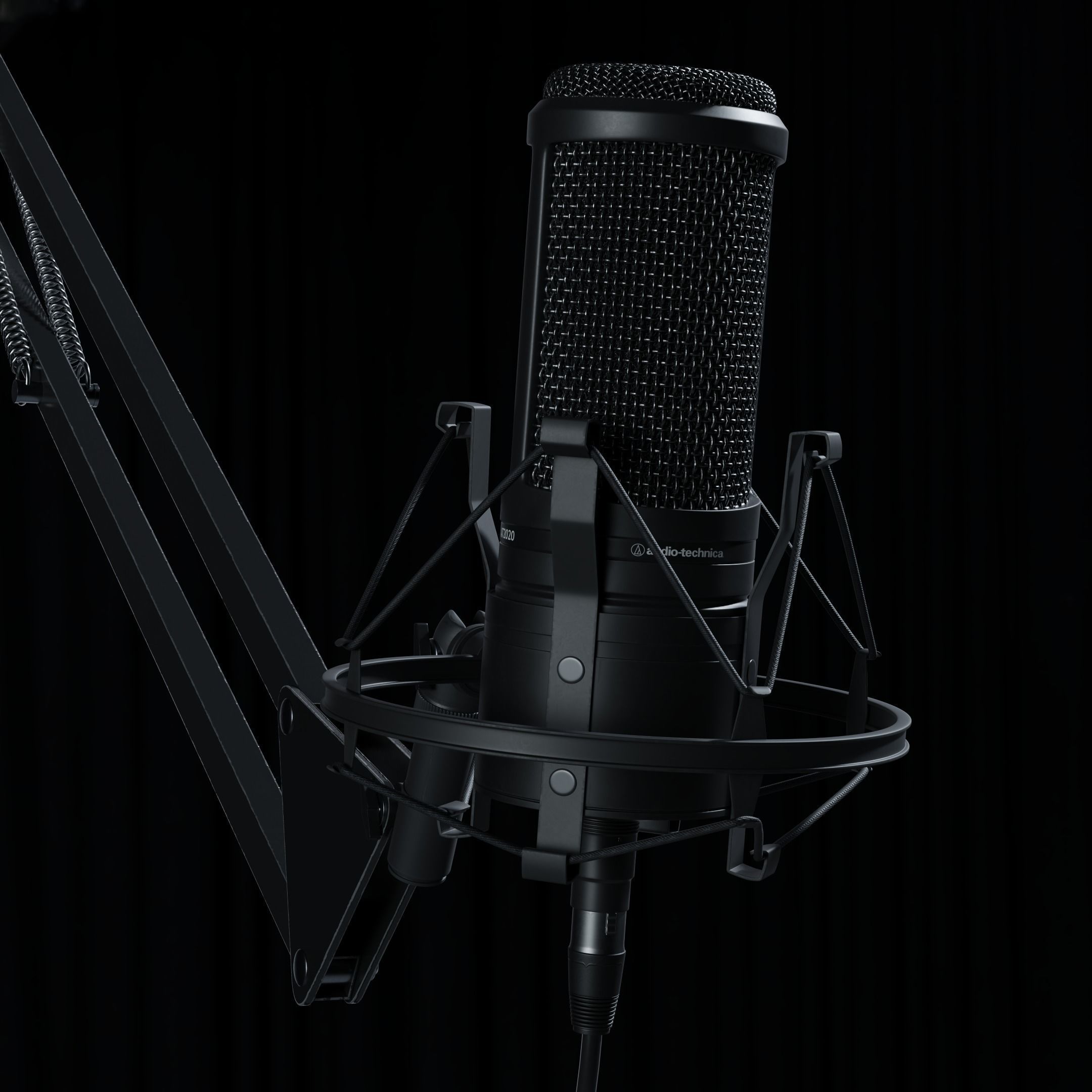 Audio-Technica AT2020 XLR Condenser Microphone 3D model rigged | CGTrader