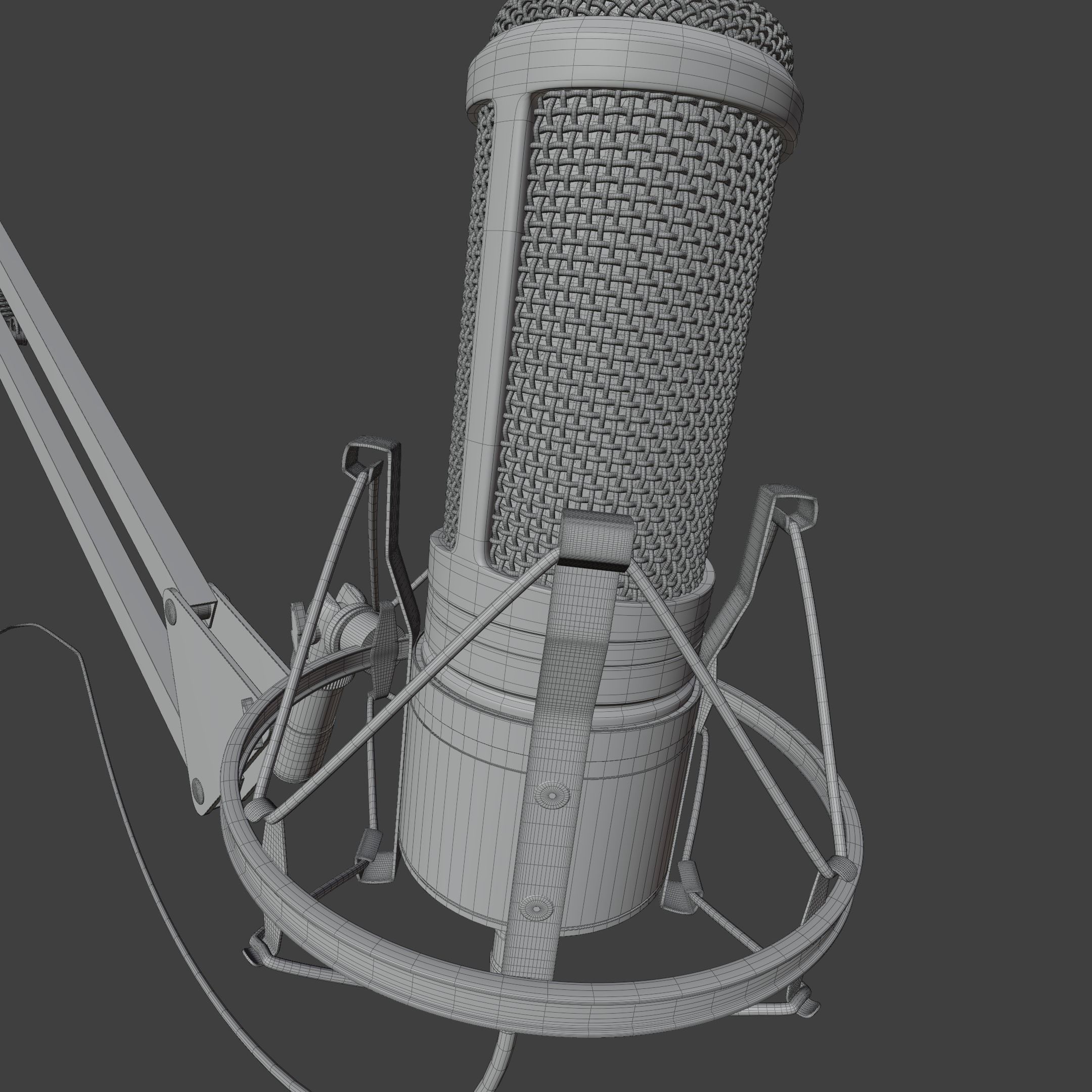 Audio-Technica AT2020 XLR Condenser Microphone 3D model_28