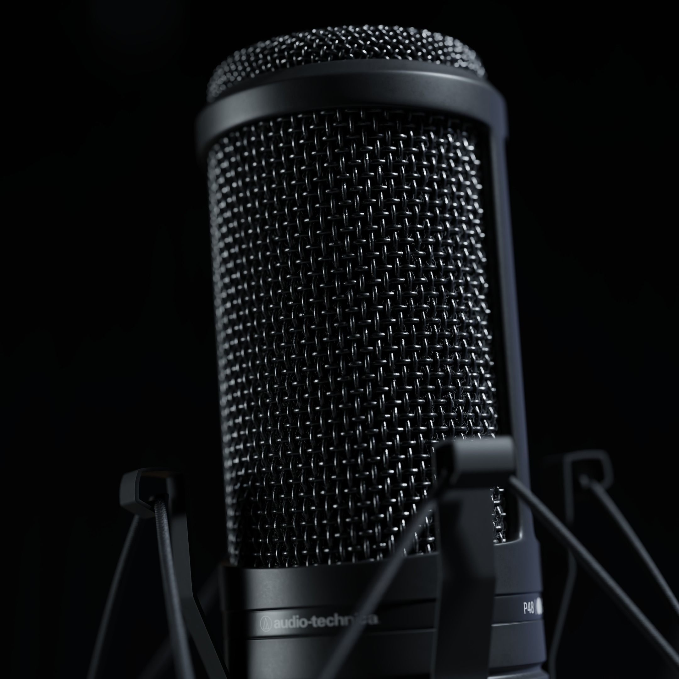 Audio-Technica AT2020 XLR Condenser Microphone 3D model_5