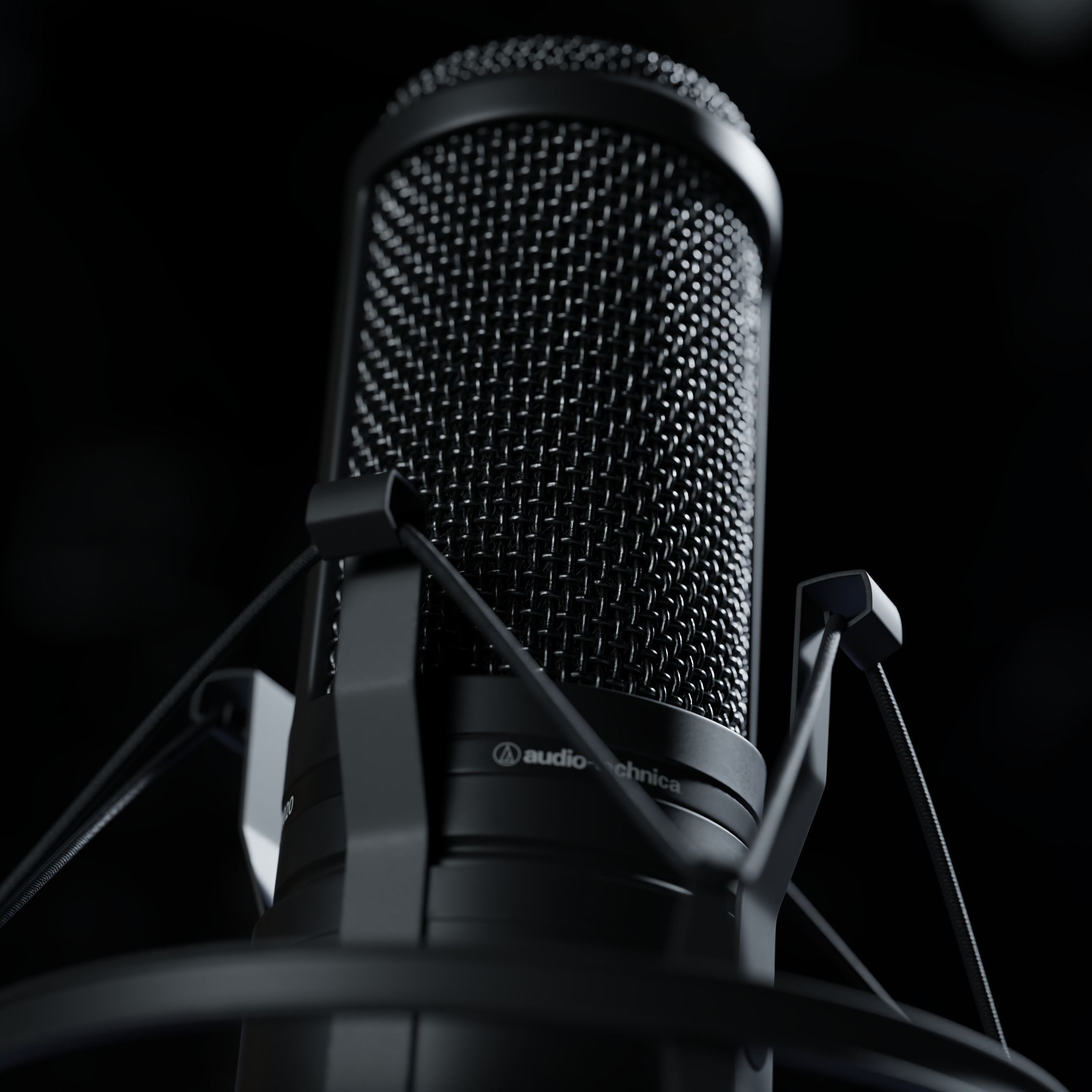 Audio-Technica AT2020 XLR Condenser Microphone 3D model rigged | CGTrader