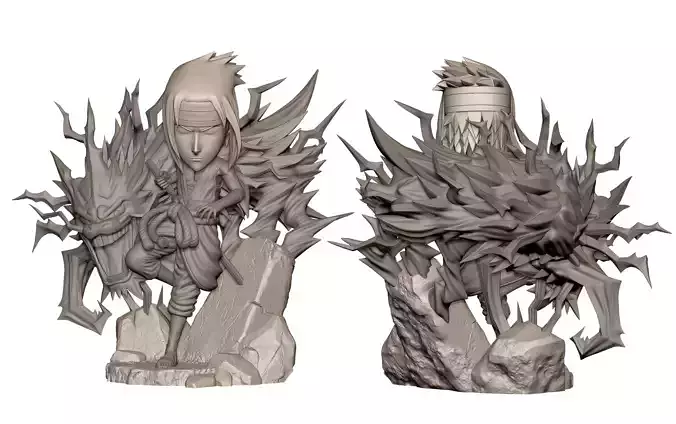 Sasuke Uchiha from battle with itachi and chibi version  pack