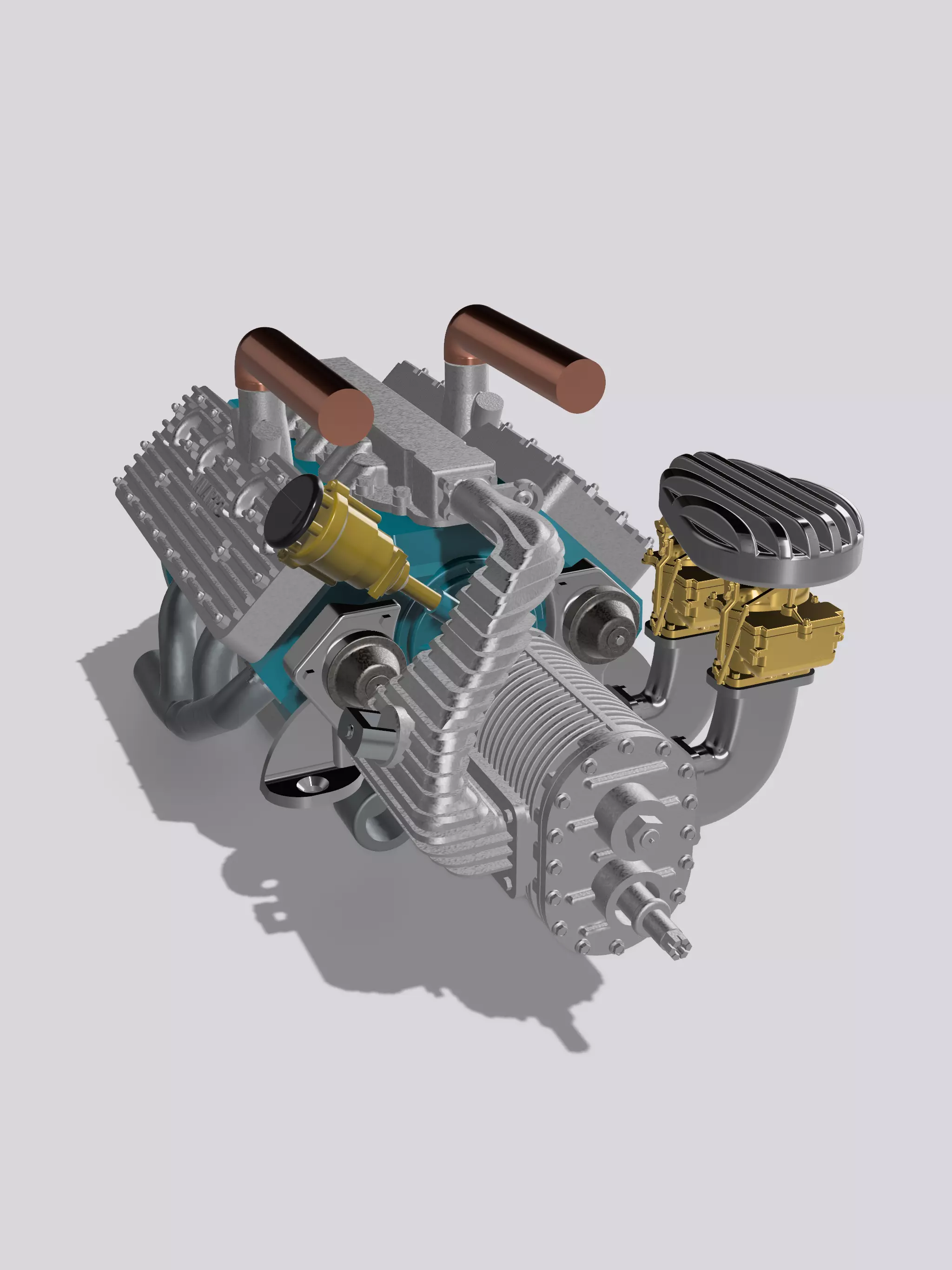 Flathead F0rd Automeccanica Blown Engine Complete 3D print model