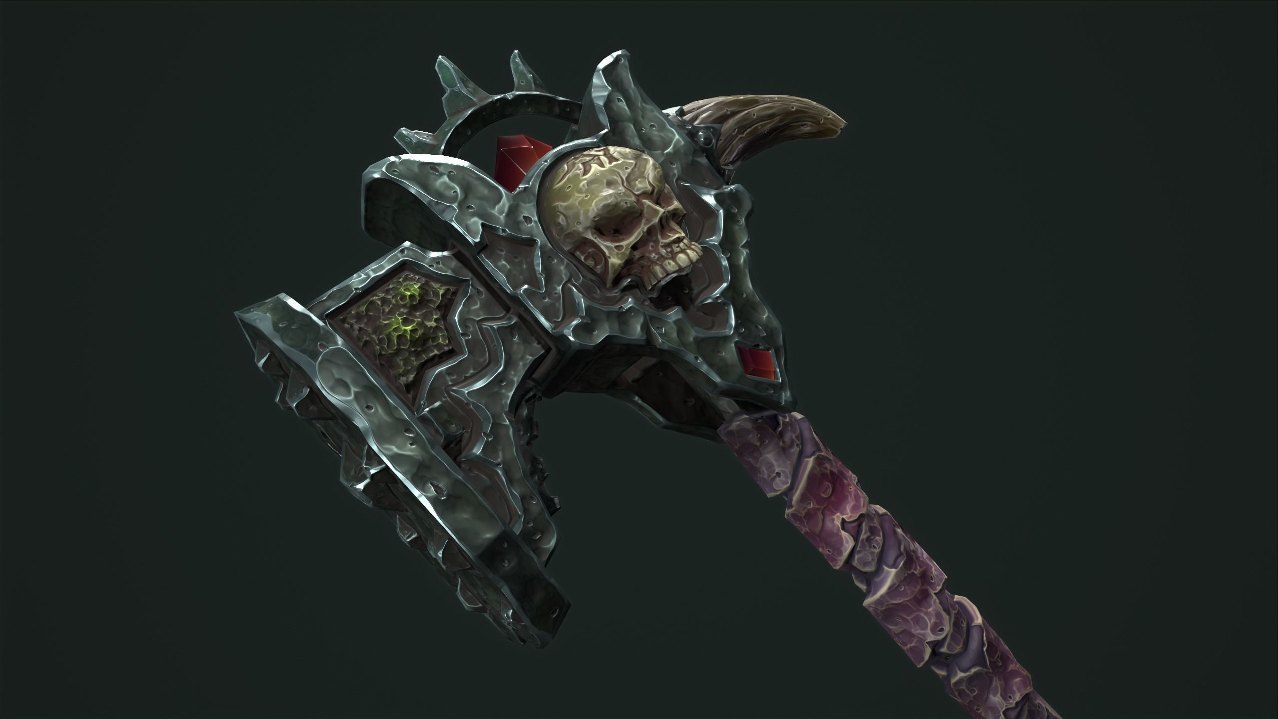 Undead battle-hammer Low-poly 3D model_27