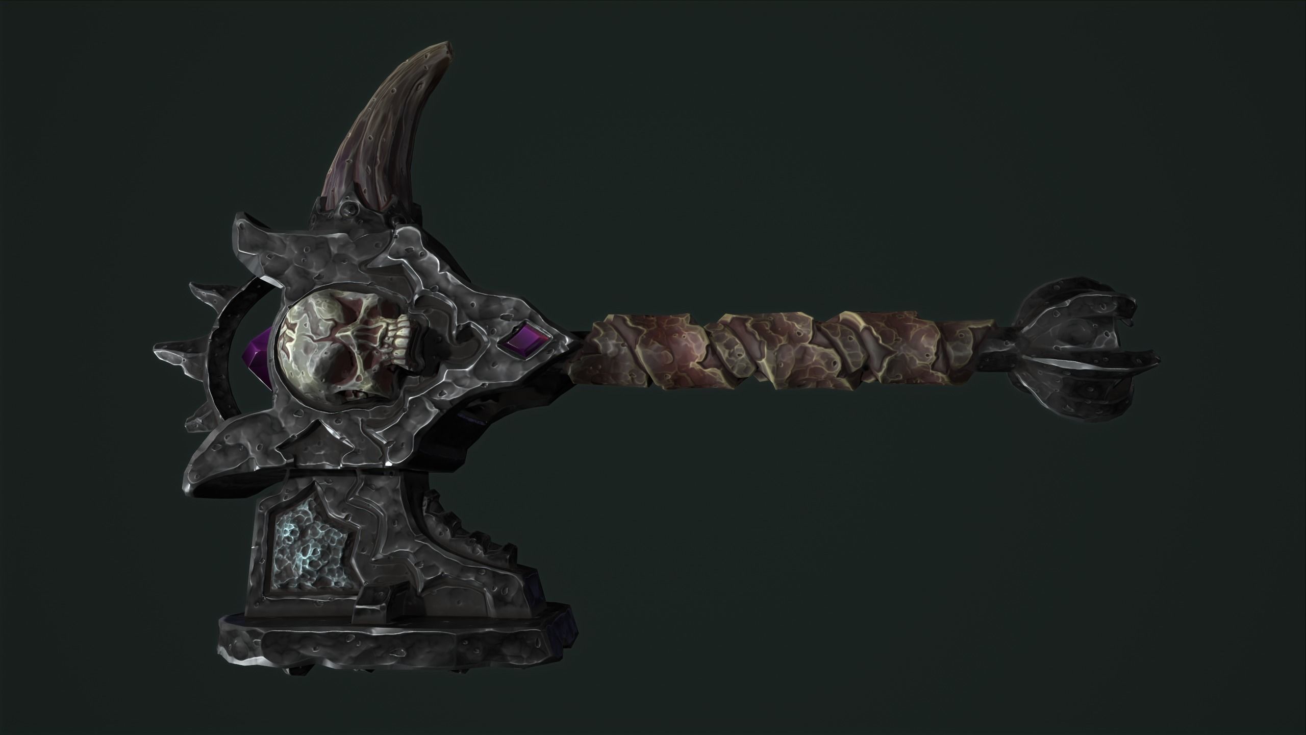 Undead battle-hammer Low-poly 3D model_15