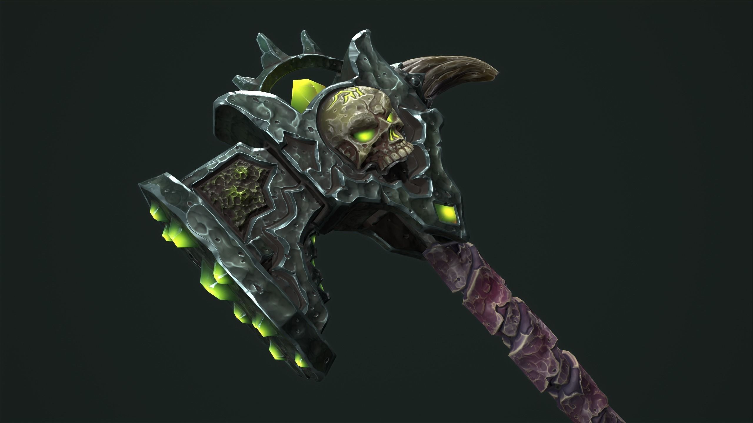 Undead battle-hammer Low-poly 3D model_28