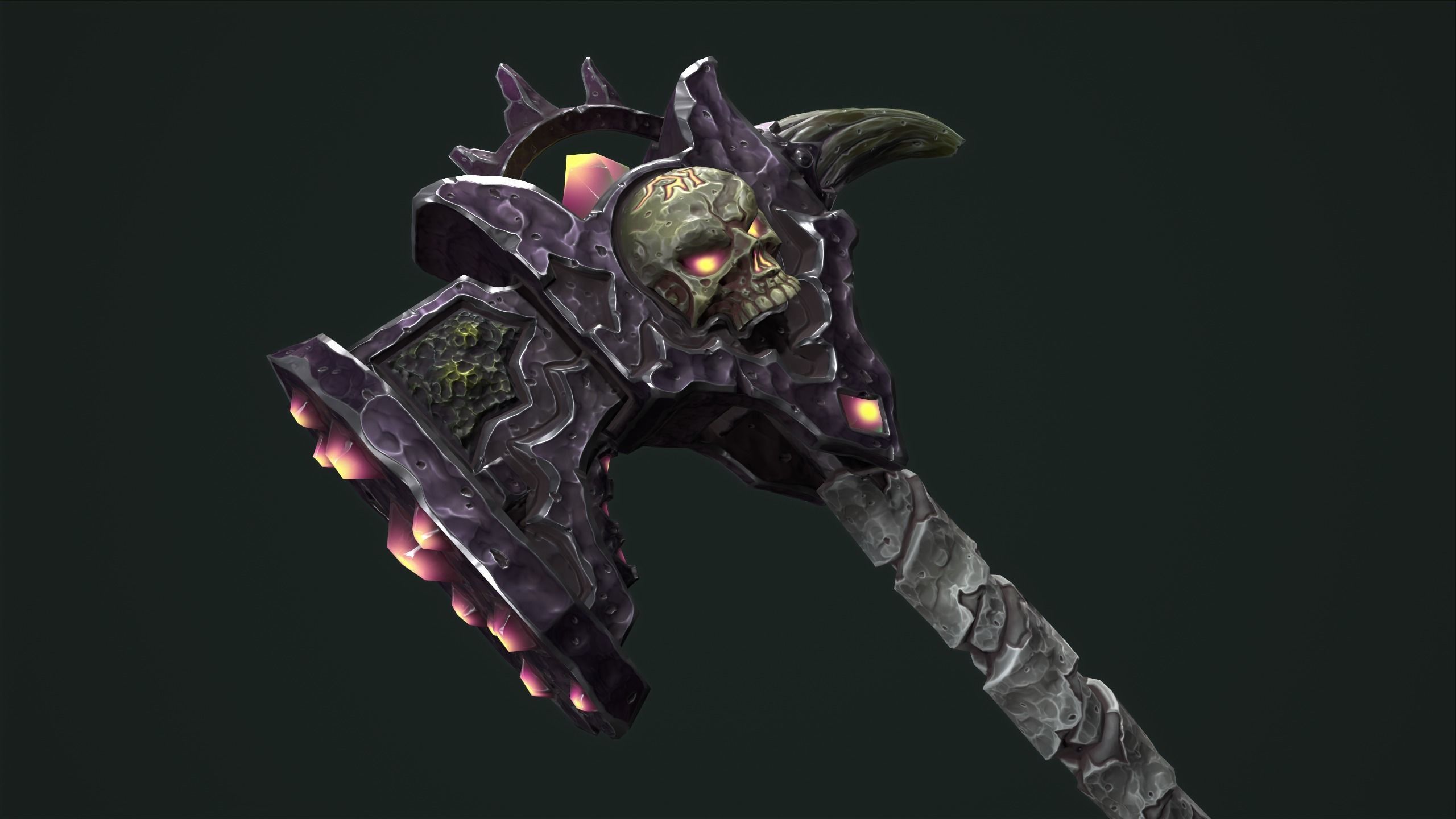 Undead battle-hammer Low-poly 3D model_30