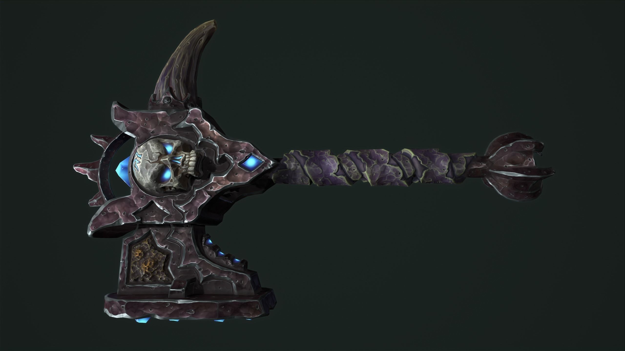 Undead battle-hammer Low-poly 3D model_10