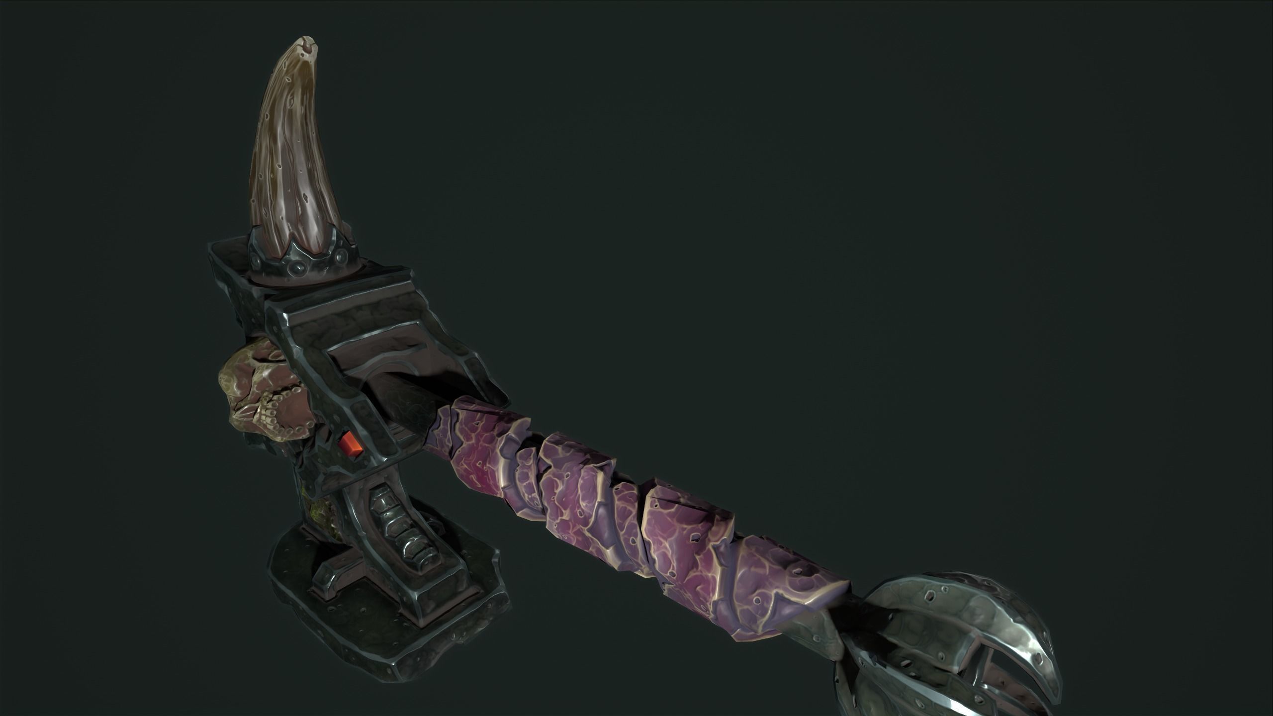 Undead battle-hammer Low-poly 3D model_17