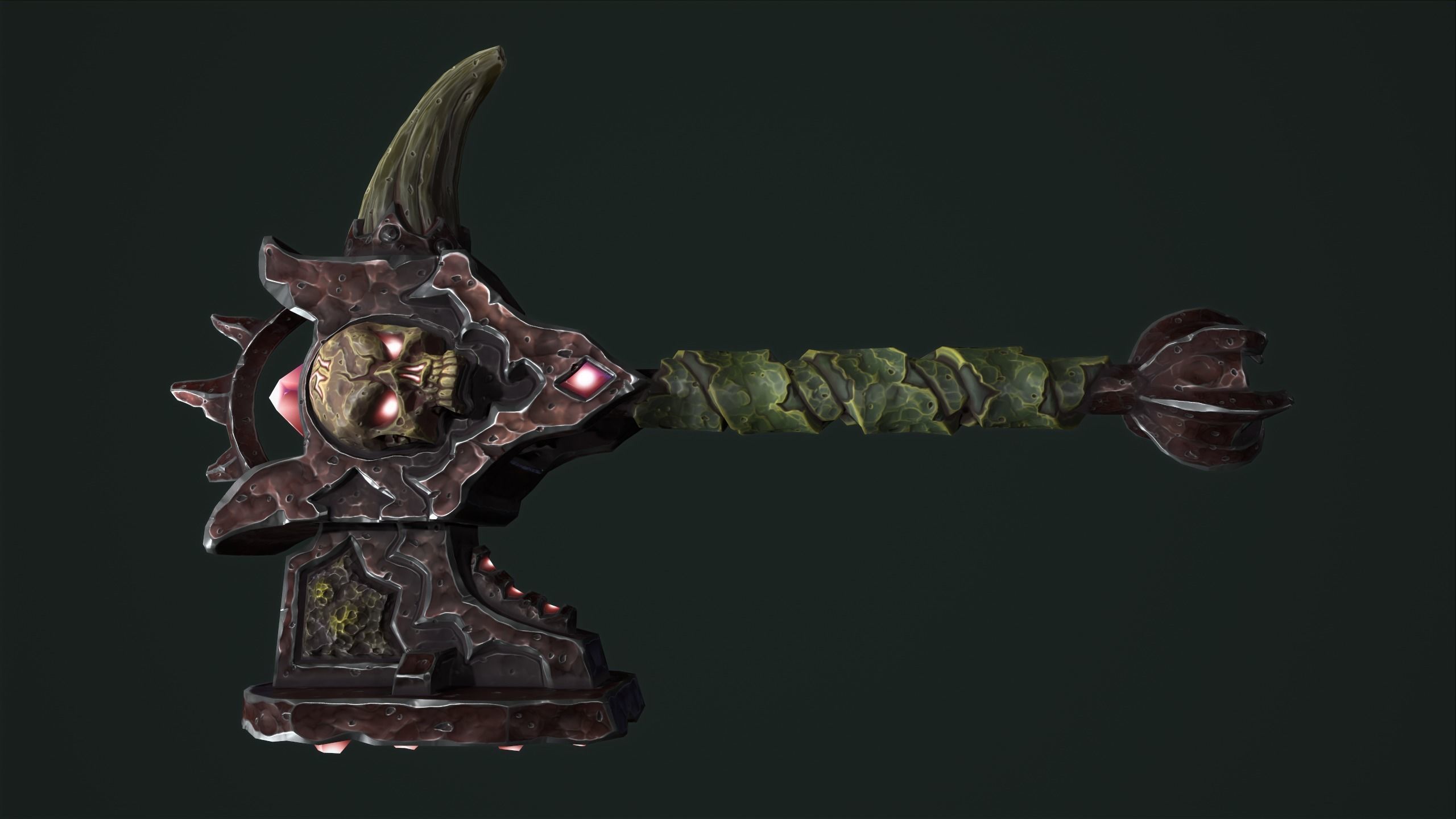 Undead battle-hammer Low-poly 3D model_12