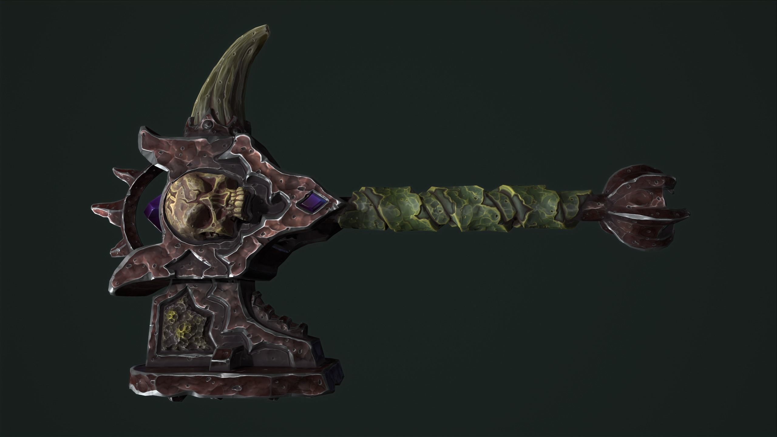 Undead battle-hammer Low-poly 3D model_11