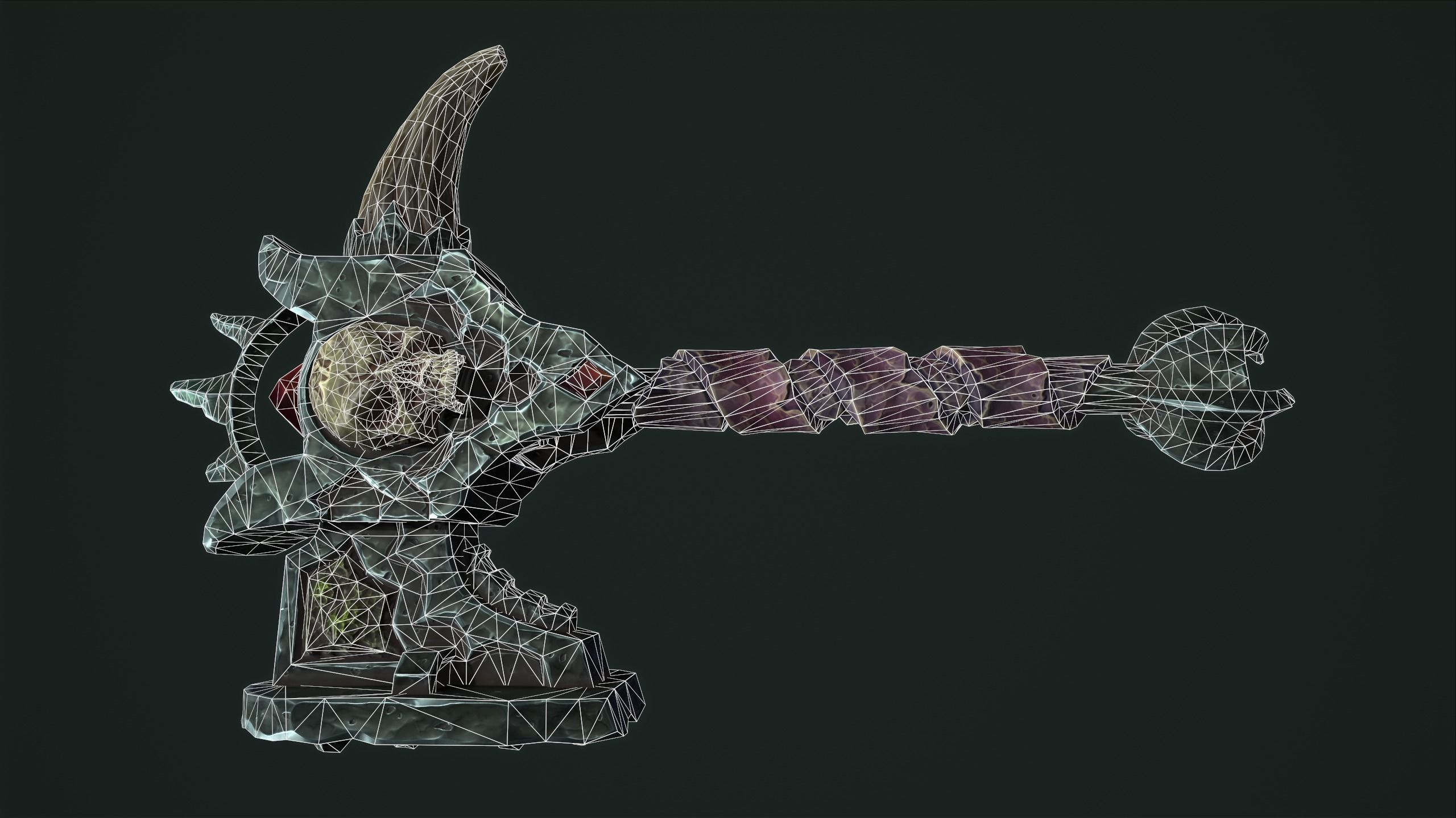 Undead battle-hammer Low-poly 3D model_2