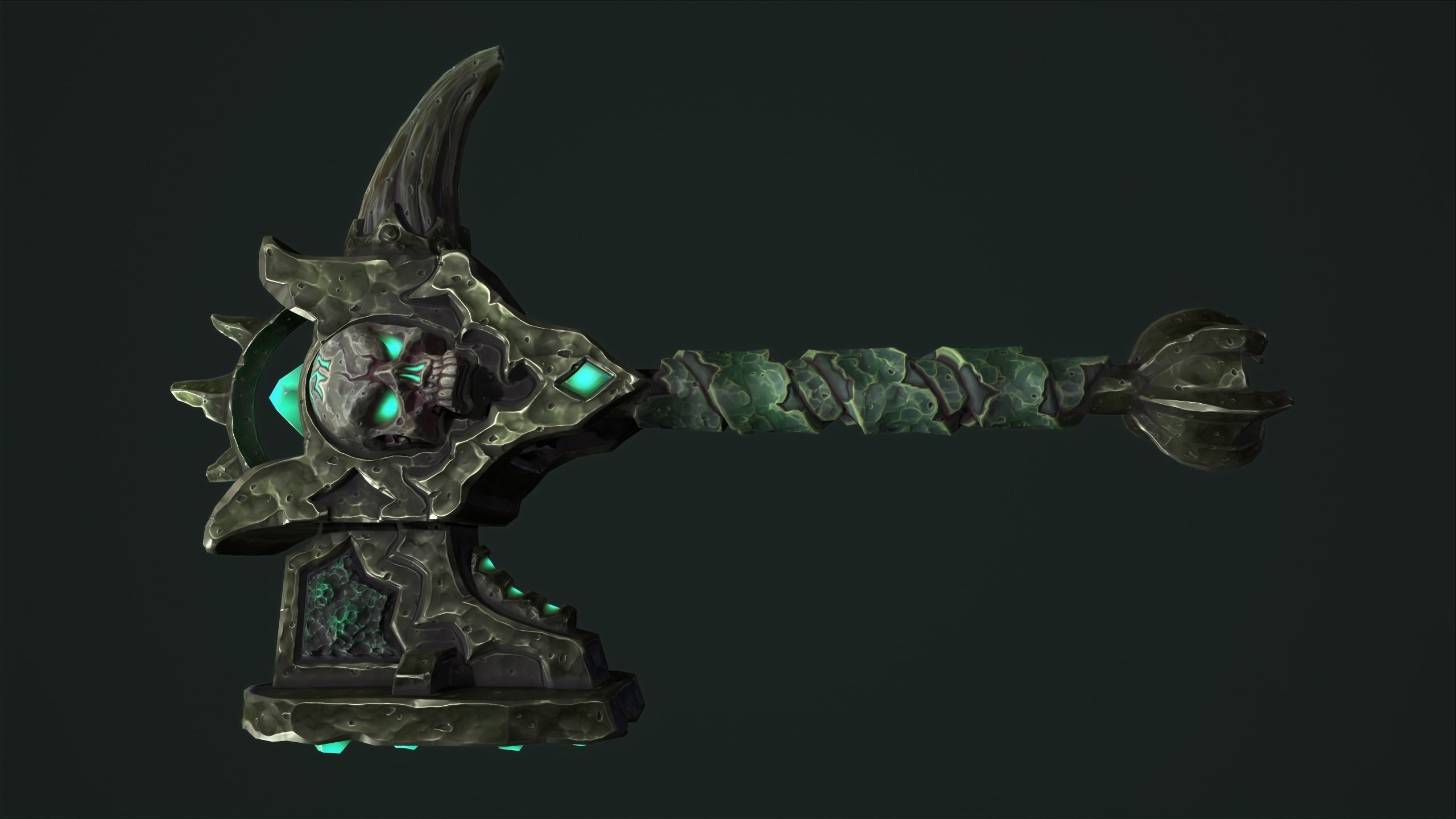 Undead battle-hammer Low-poly 3D model_8